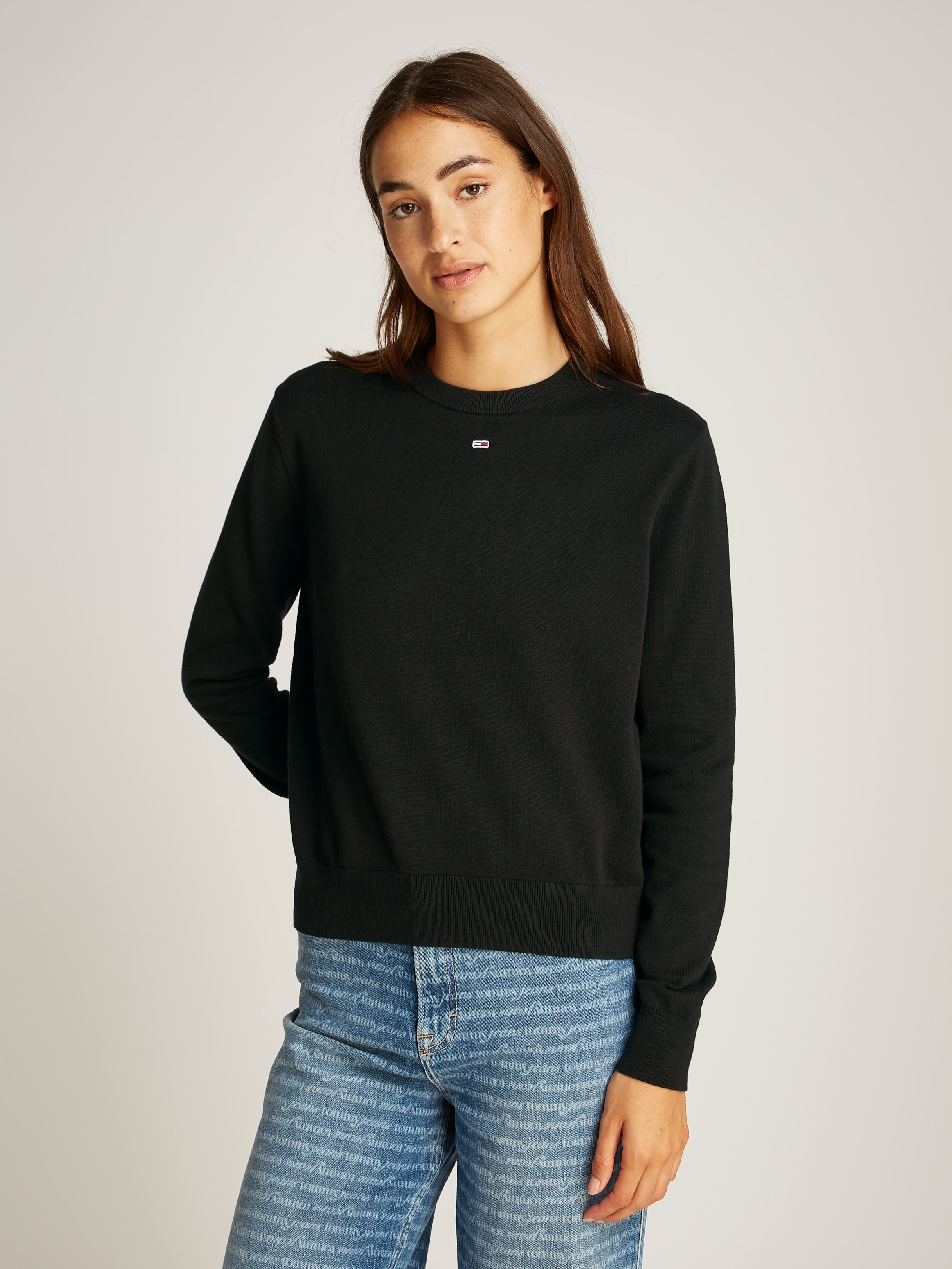 TOMMY JEANS Curve Rundhalspullover »TJW ESSENTIAL CREW SWEATER EXT«, in Großen Größen, Rundhals