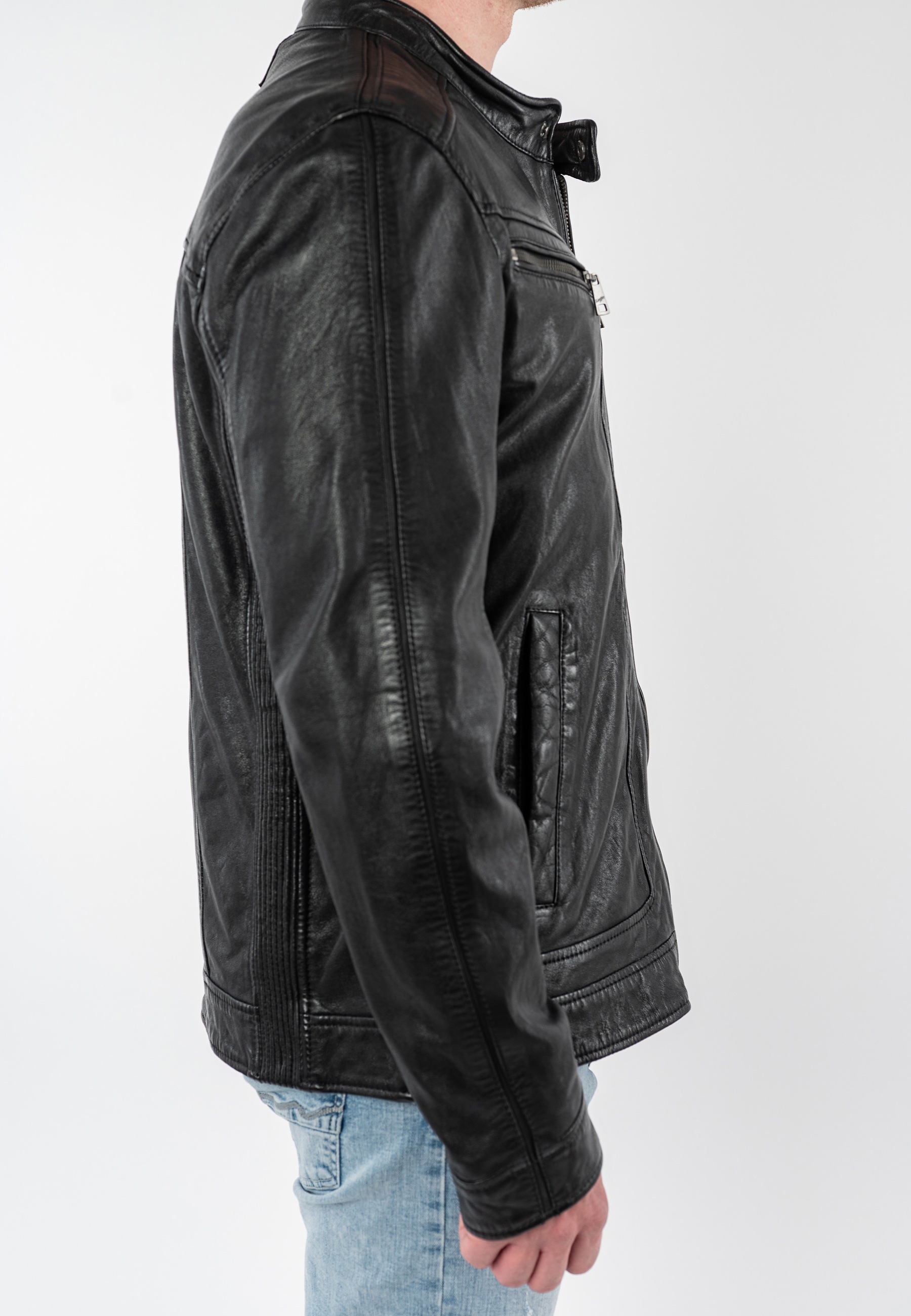 Thumbnail - Mauritius Lederjacke "MMRoley" mit Bikerkragen