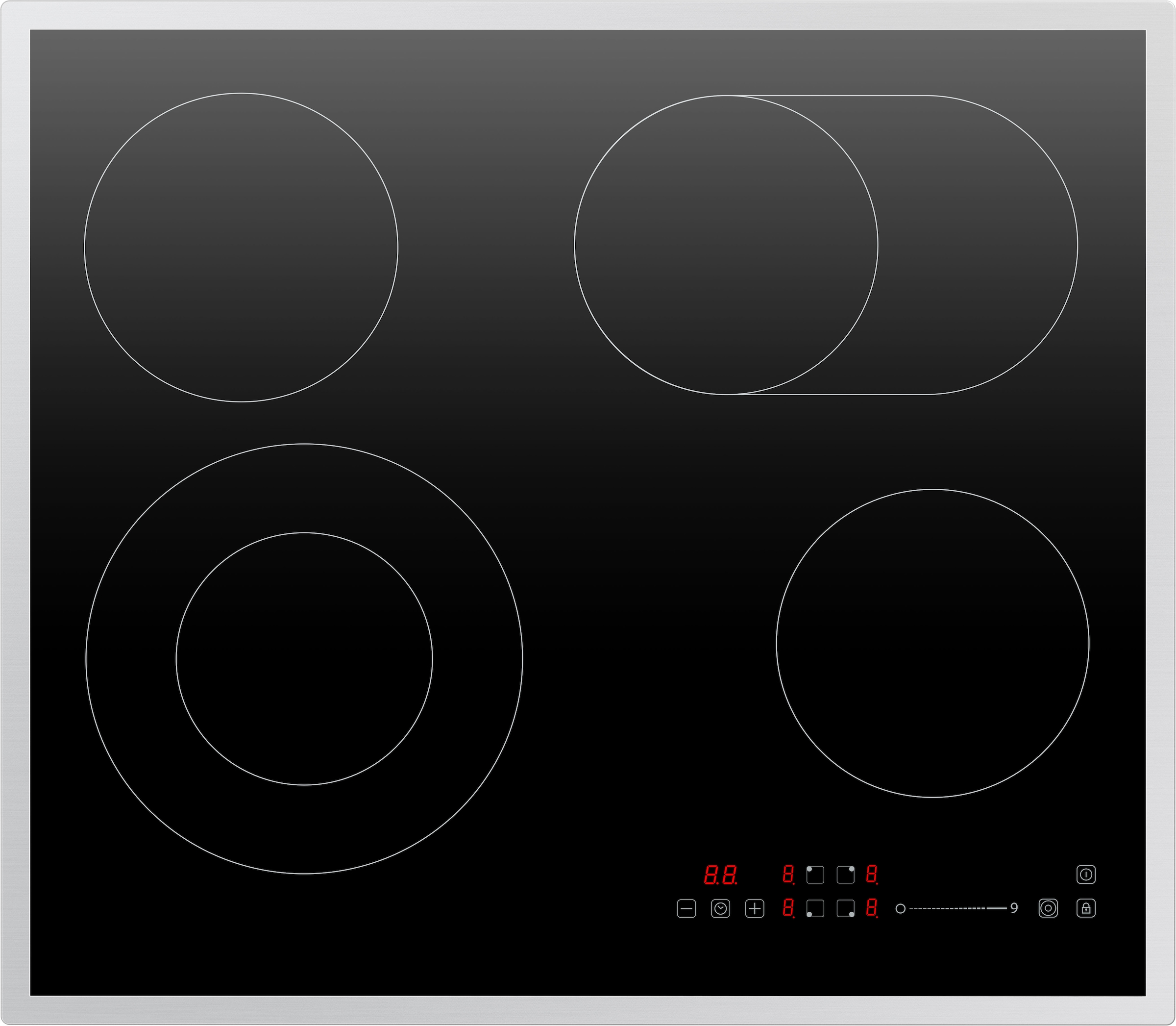 Hanseatic Elektro-Kochfeld "HC66072TS" Zweikreis und Bräterzone - für flexi günstig online kaufen