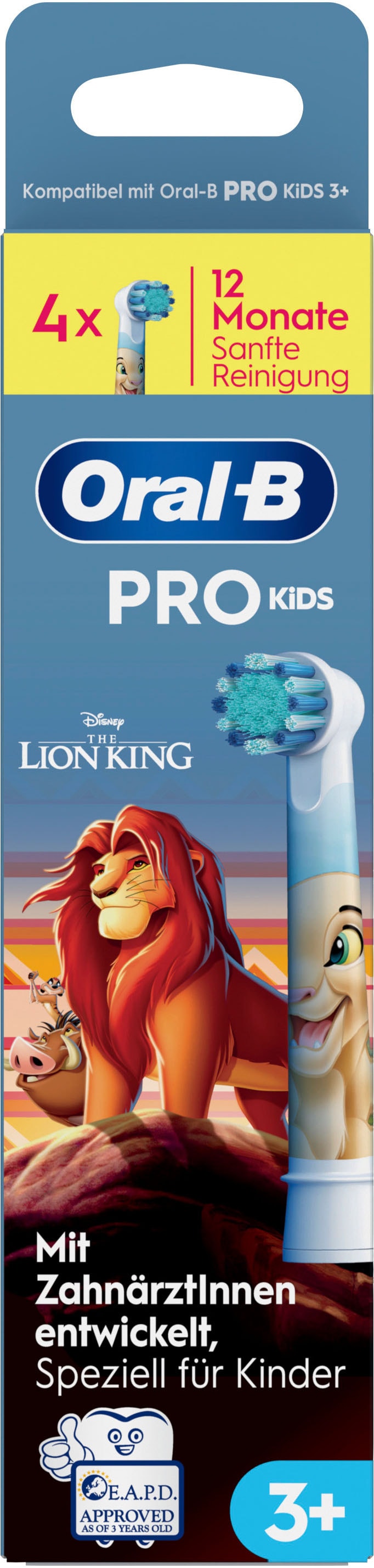 Oral-B Aufsteckbürsten »Pro Kids 3+ König der Löwen« Extra weiche Borsten, ab 3 Jahren