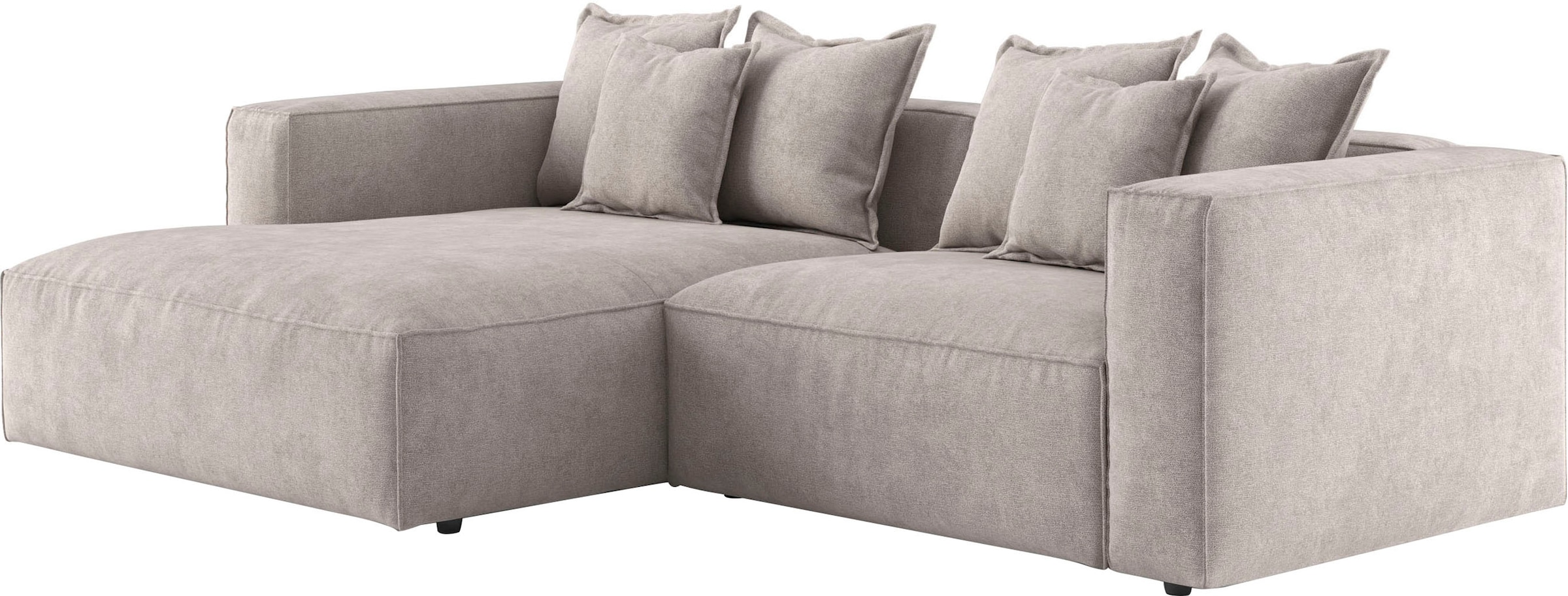 INOSIGN Ecksofa »Cowboy L-Form«, mit 6 Kissen, kubisches Sofa