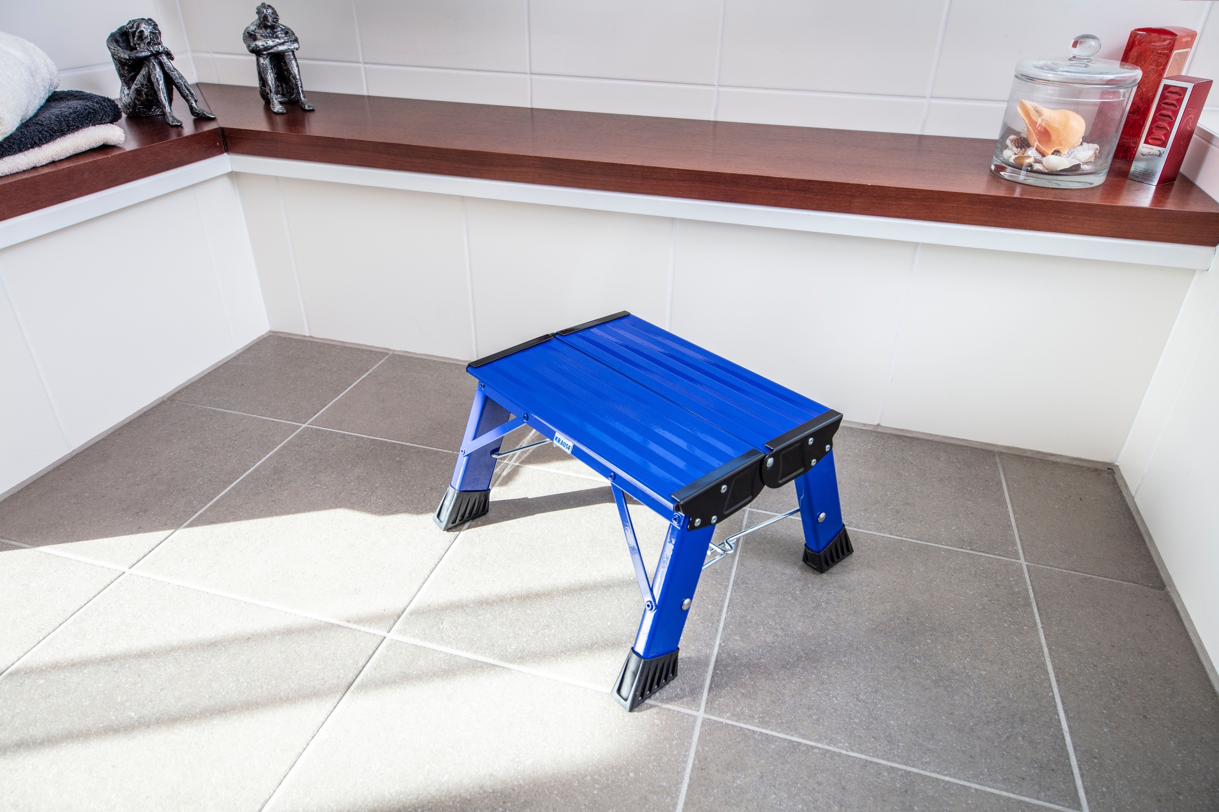 KRAUSE Trittleiter "Treppy Plusline blau" Aluminium, 1x1 Stufen, Arbeitshöh günstig online kaufen