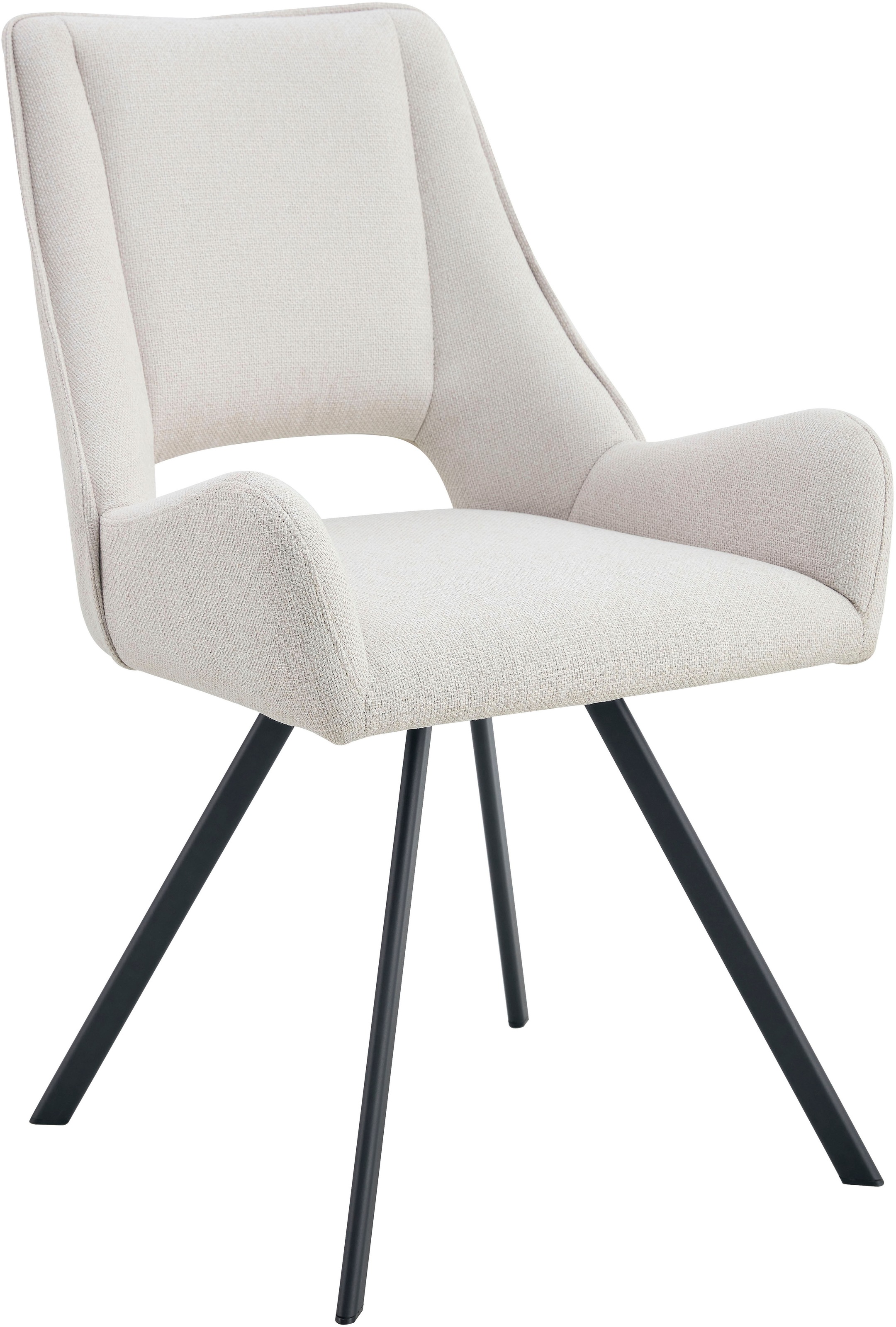 Home affaire Esszimmerstuhl »AIRDRIE, 2er Set, mit Metallgestell in matt schwarz« (Set) 2 Stk.in verschiedenen Farben, Belsatbarkeit pro Stuhl 120 kg, mit Griffloch