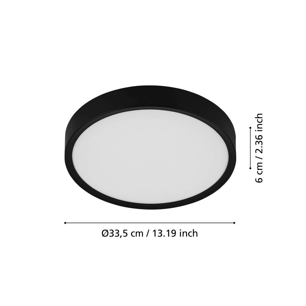 EGLO Deckenleuchte »MUSURITA«, 1 flammig, Leuchtmittel LED-Modul | LED wechselbar, LED Deckenlampe, Wohnzimmer, Schlafzimmer, Küche, Flur, modern, 34x6cm