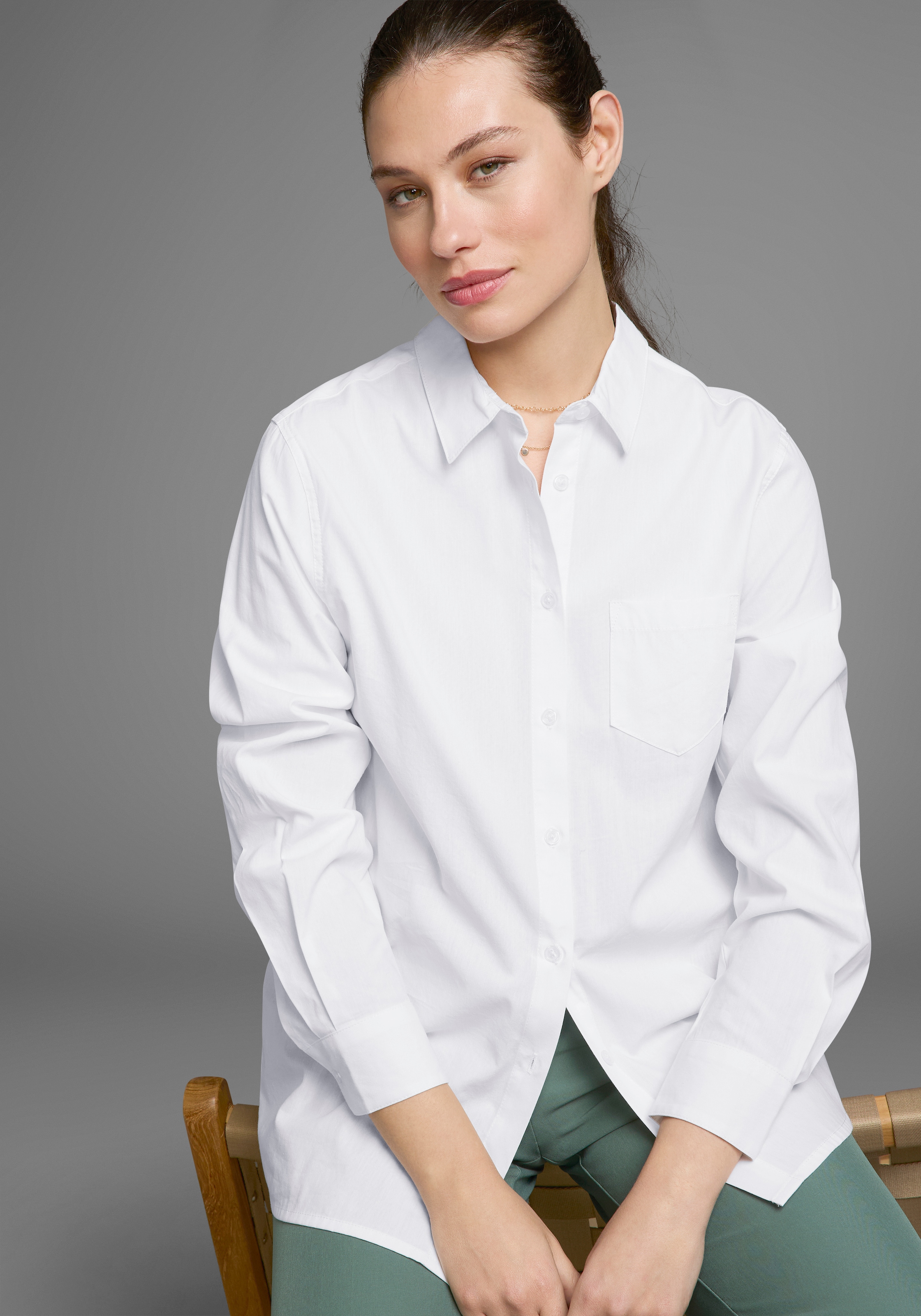 Laura Scott Longbluse, mit Brusttasche