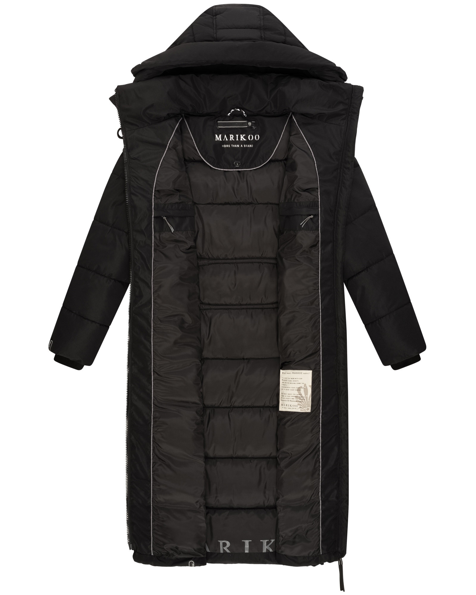 Marikoo Winterjacke »Nadeshikoo XIV«, extra langer Winter Mantel gesteppt