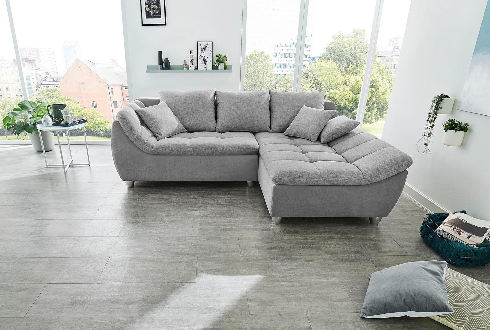 Jockenhöfer Gruppe Ecksofa "Genua L-Form, B: 250 cm" mit 2 Zierkissen günstig online kaufen
