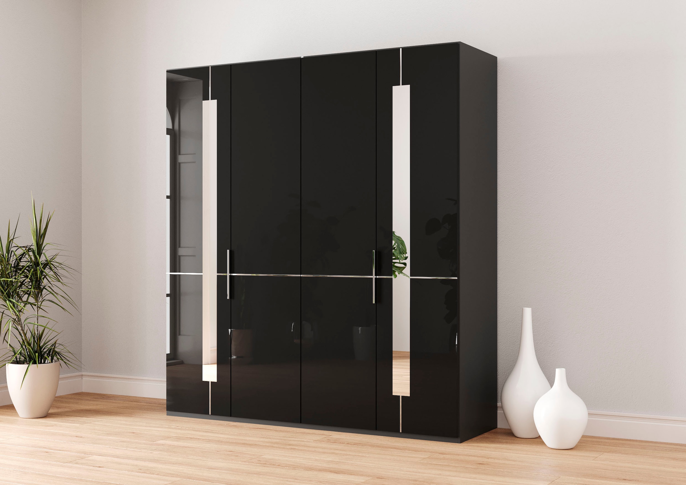 Musterring Kleiderschrank "Imola W" Einlegeböden und Kleiderstangen, mit Glastüren inklusive Zierspiegel