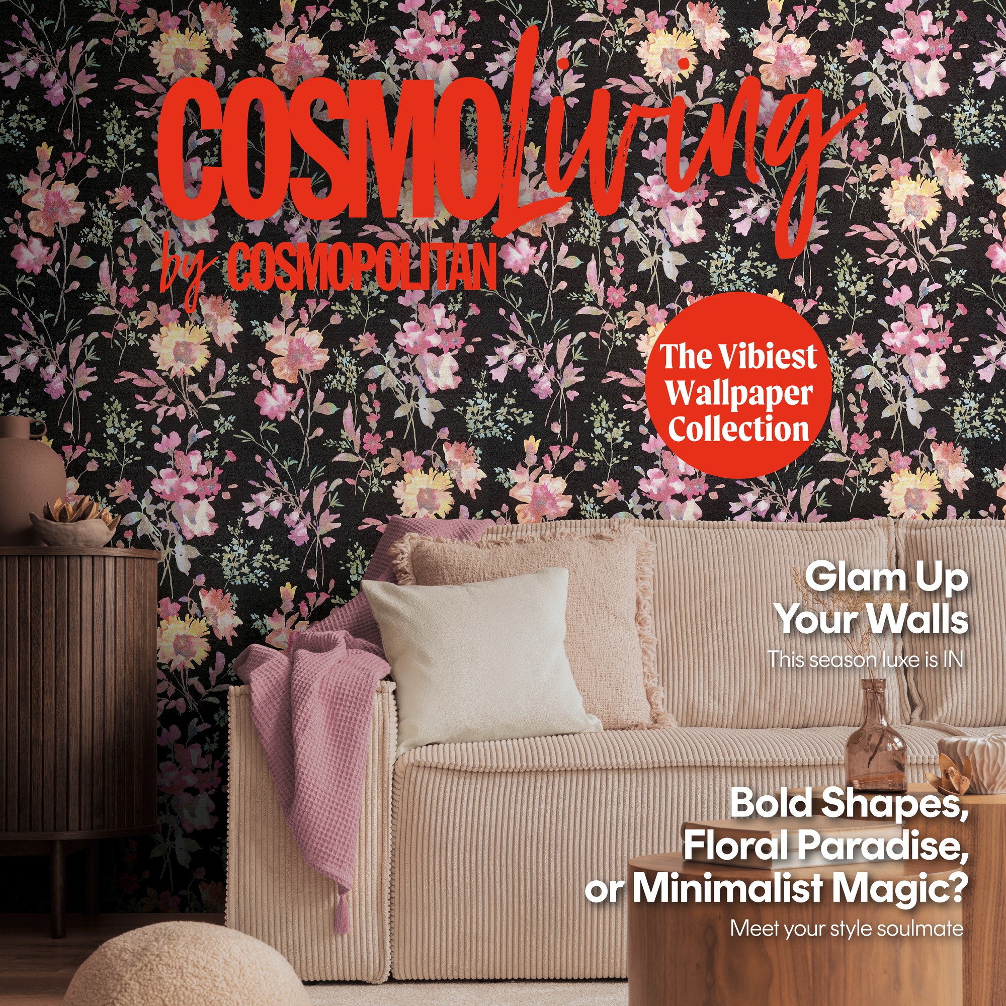 CosmoLiving by Cosmopolitan Vliestapete »Petal Poetry – Aquarell-Blumentapete« matt strukturiert Zarte Aquarellblüten für stilvolle Wohnräume
