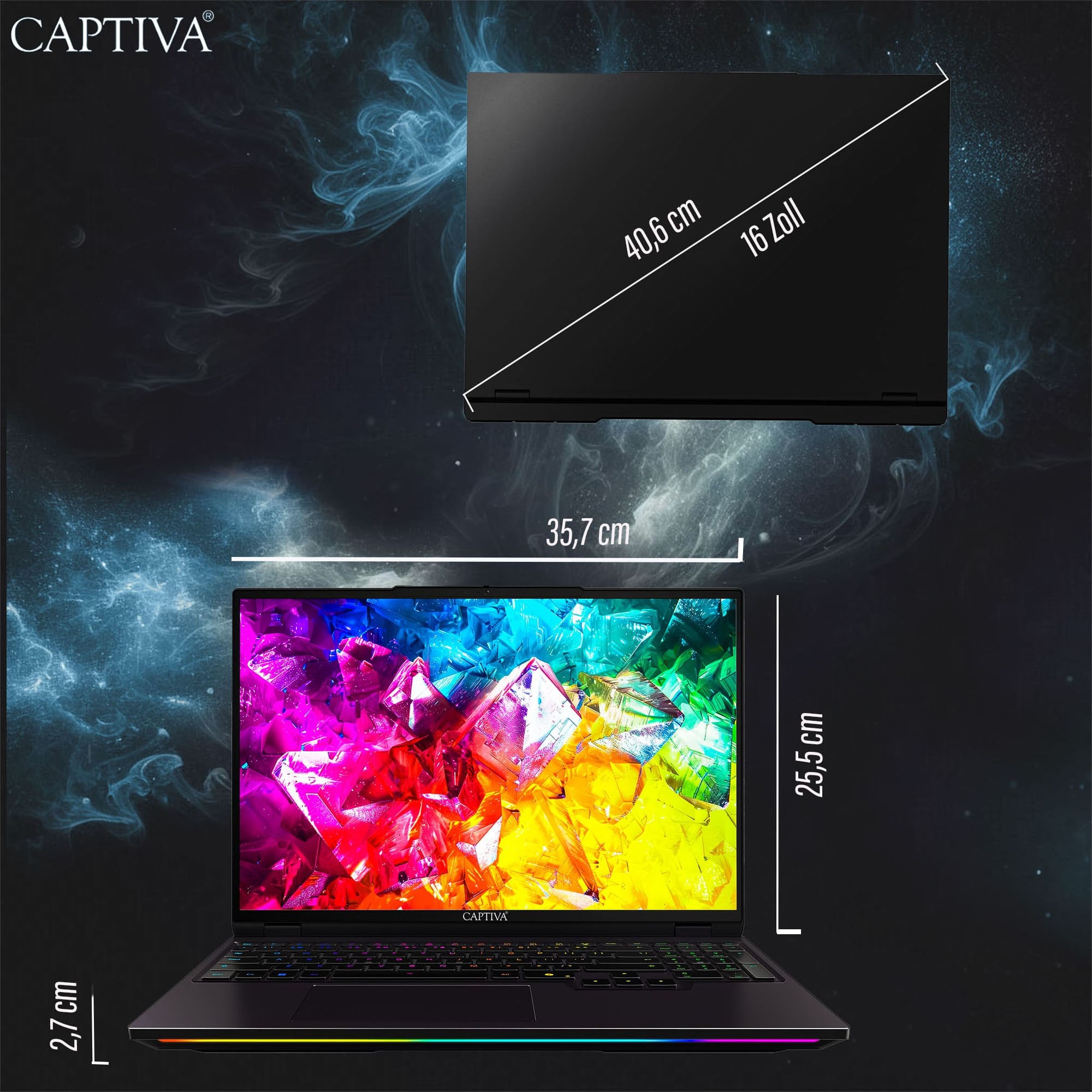 CAPTIVA Gaming-Notebook »Highend Gaming R10-1166GE« 40,6 cm / 16 ″ AMD Ryzen 9 GeForce RTX 5080 4.000 GB SSD
