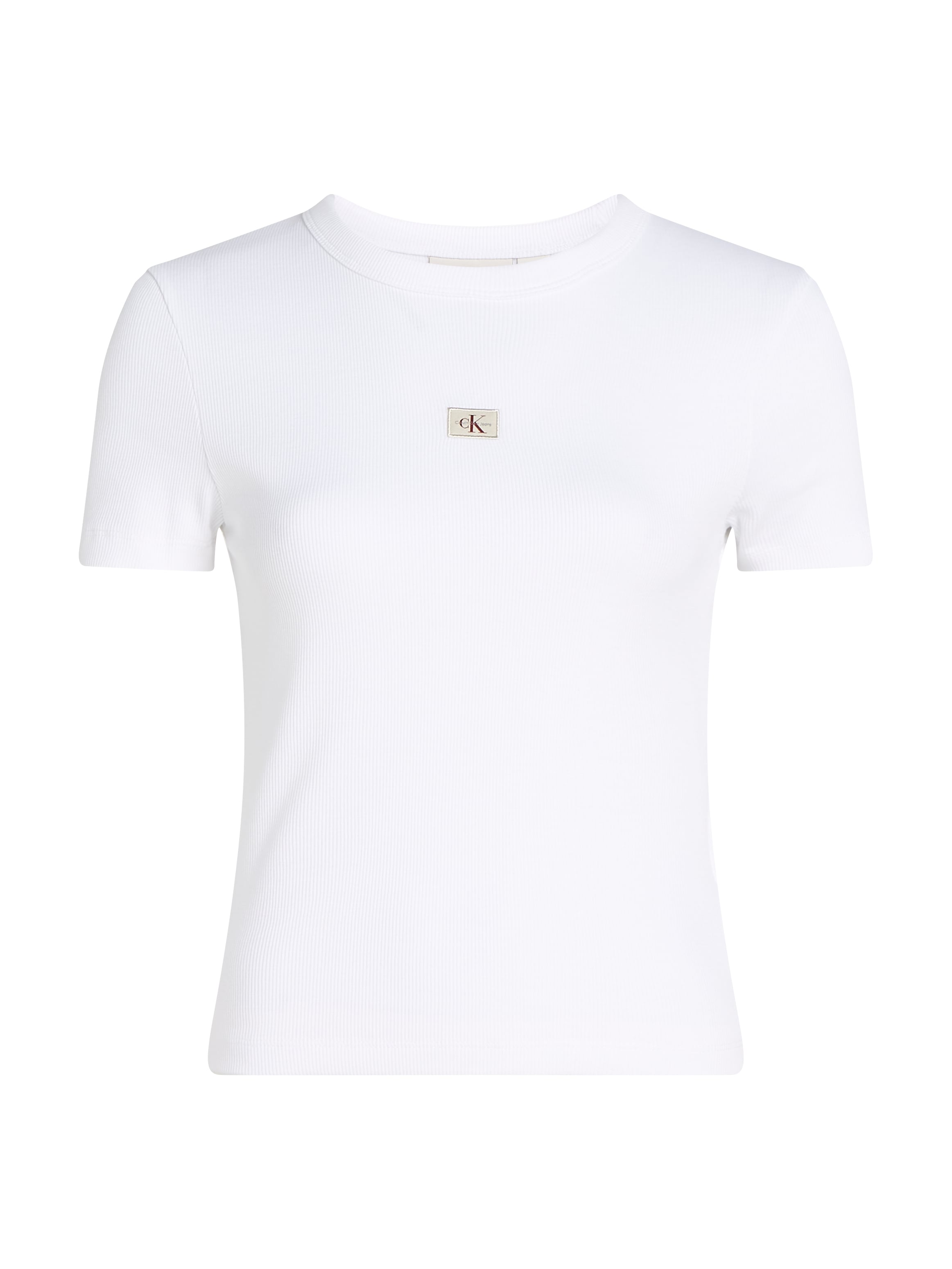Calvin Klein Jeans T-Shirt »WOVEN LABEL RIB FITTED TEE«, mit Logo