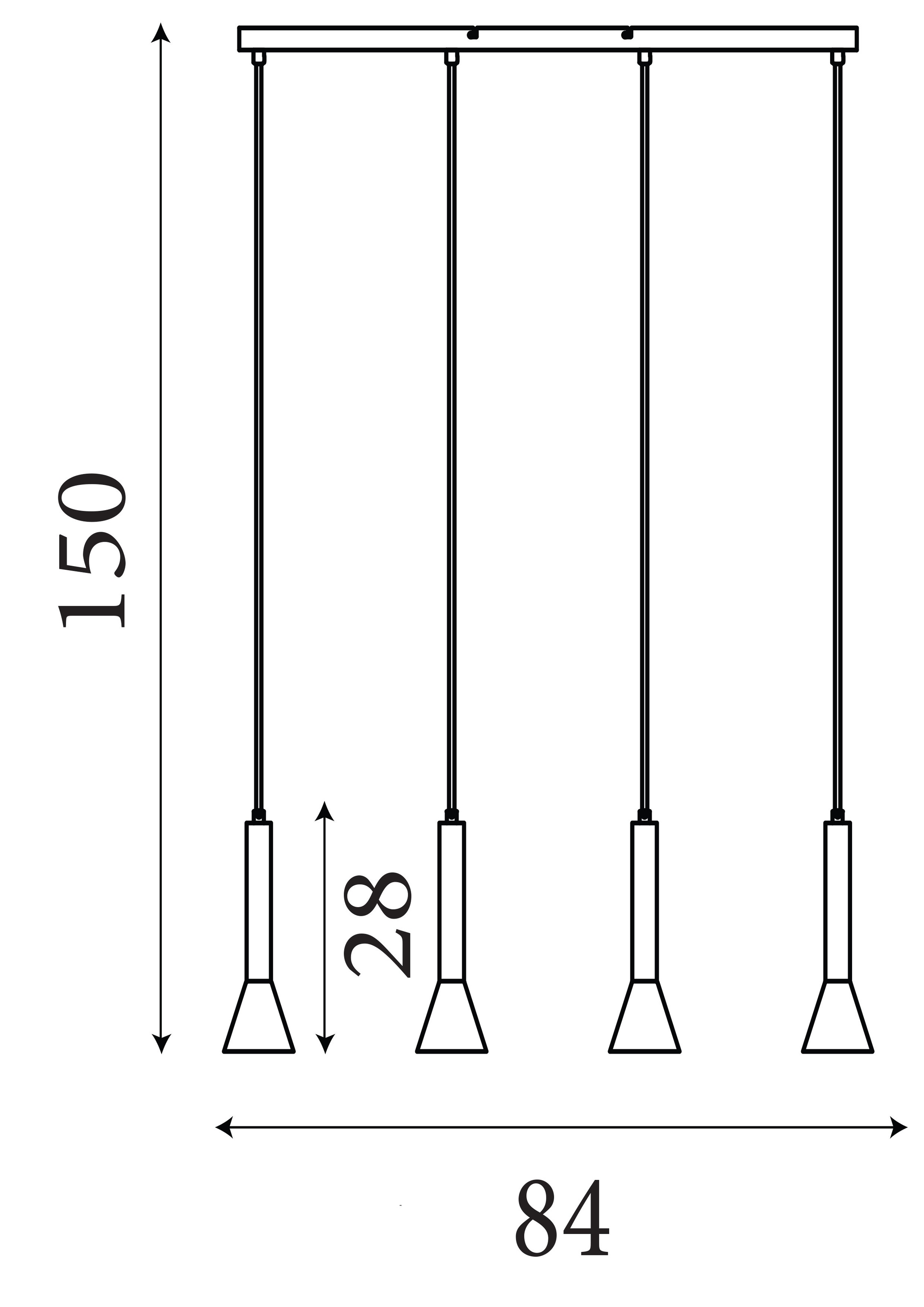 Searchlight Pendelleuchte »Signal 4Lt Strahler - Schwarzes & Goldenes Metall« GU10 1 Stk.