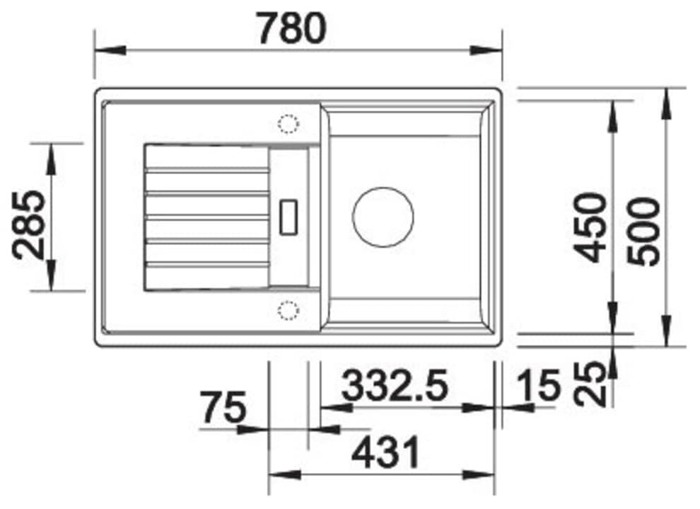 Blanco Edelstahlspüle »ZIA 45 S« 1 Stk. tlg. erhältlich in mehreren Farben