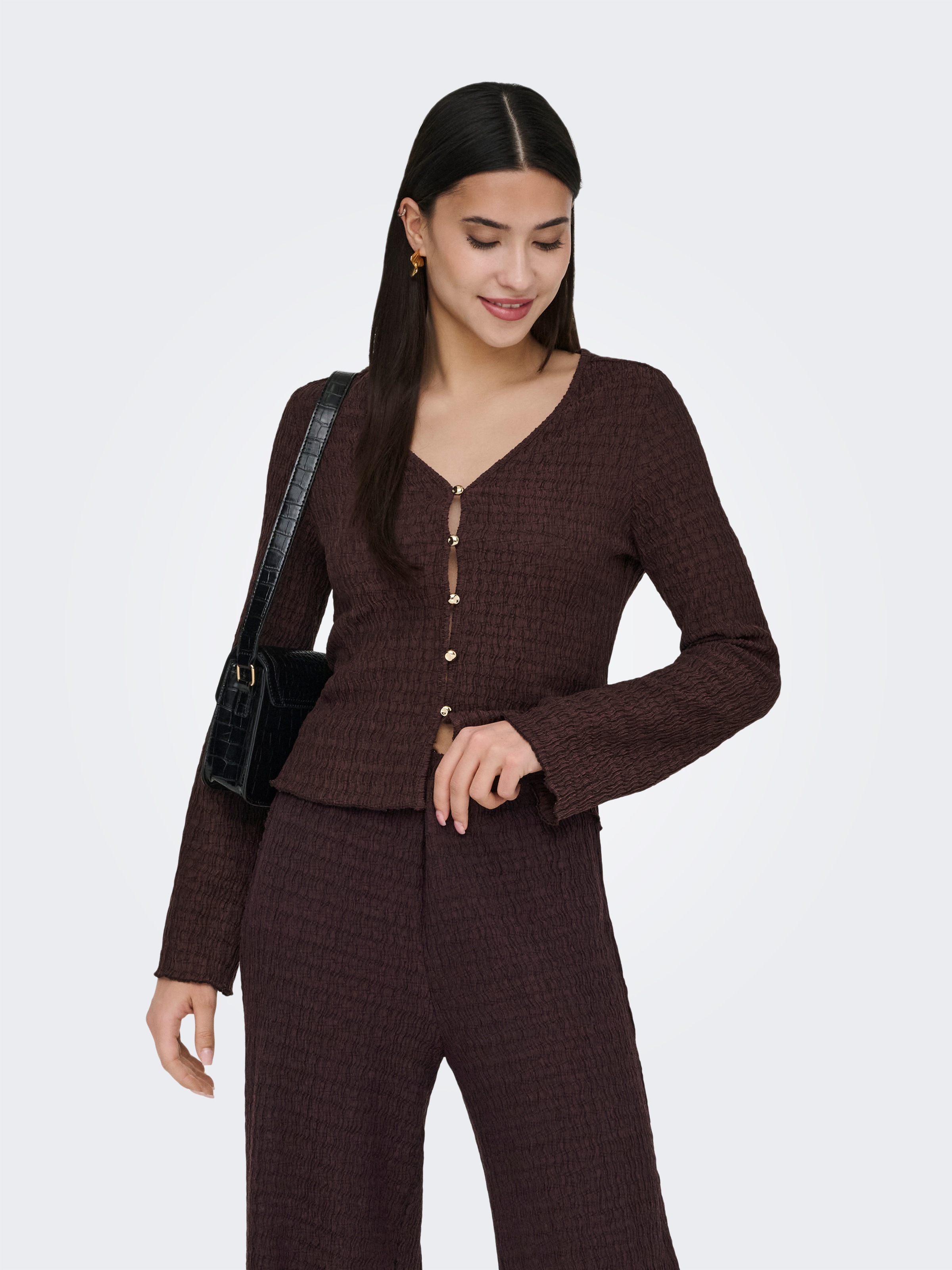 ONLY Strickjacke "ONLILSE L/S CARIDGAN STRUC JRS" Kunstfaser, V-Ausschnitt günstig online kaufen