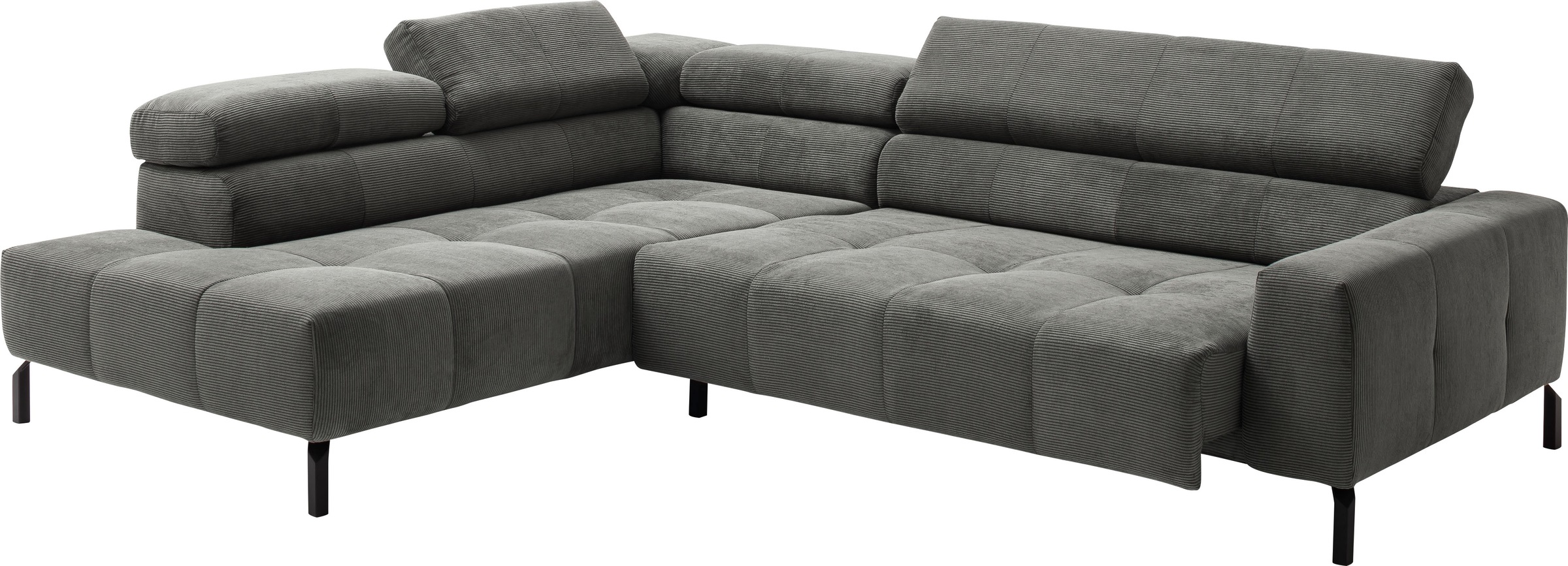 Places of Style Ecksofa »Cleveland, L-Form, incl. Kopfteilverstellung, Breite 276 cm«, wahlweise elektrischer Sitzvorzug