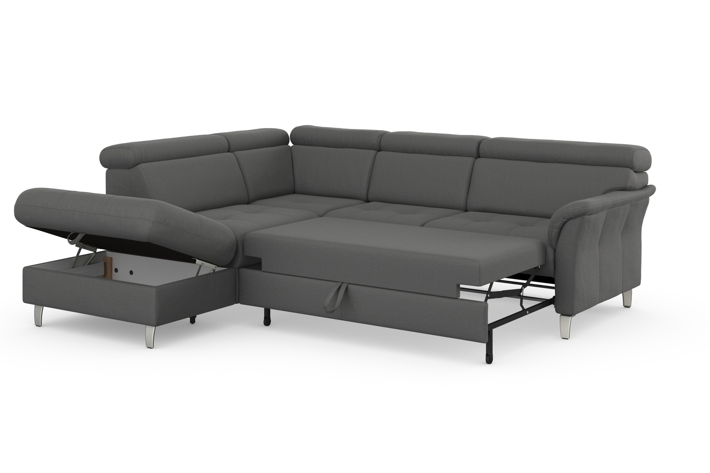 sit&more Ecksofa »Marano L-Form«, inklusive Kopfteilverstellung, wahlweise mit Bettfunktion, Bettkasten