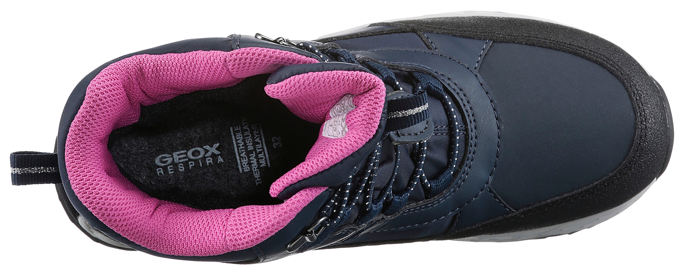 Geox Winterstiefel »J SENTIERO GIRL B AB«, Schnürstiefel, Snowboots mit Schnellverschluss