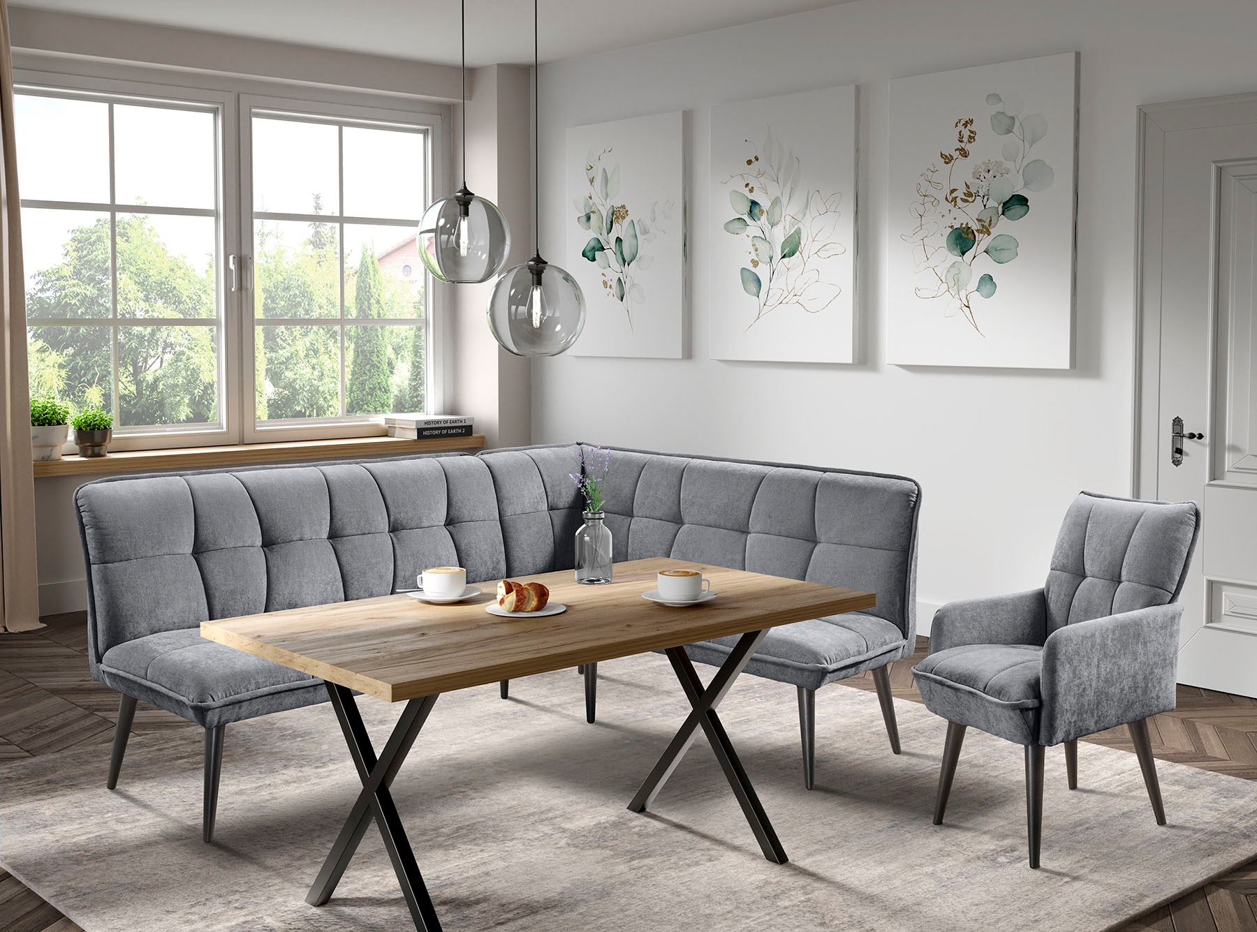 exxpo - sofa fashion Esszimmerstuhl »Mocca« () Armlehnenstuhl, bequem gepolstert