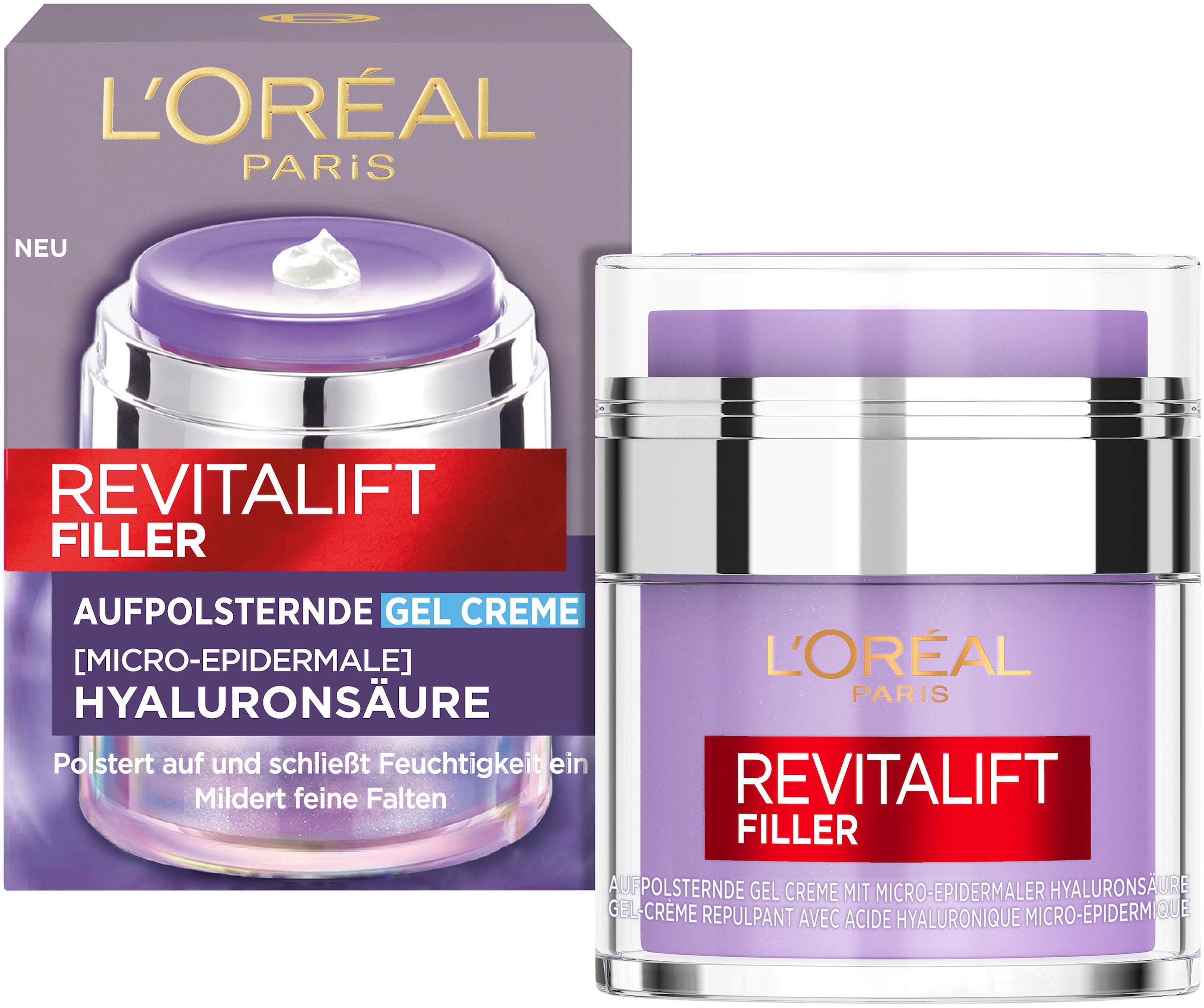 Gesichtsgel »L'Oréal Paris Aufpolsternde Gel-Creme«, mit Hyaluron