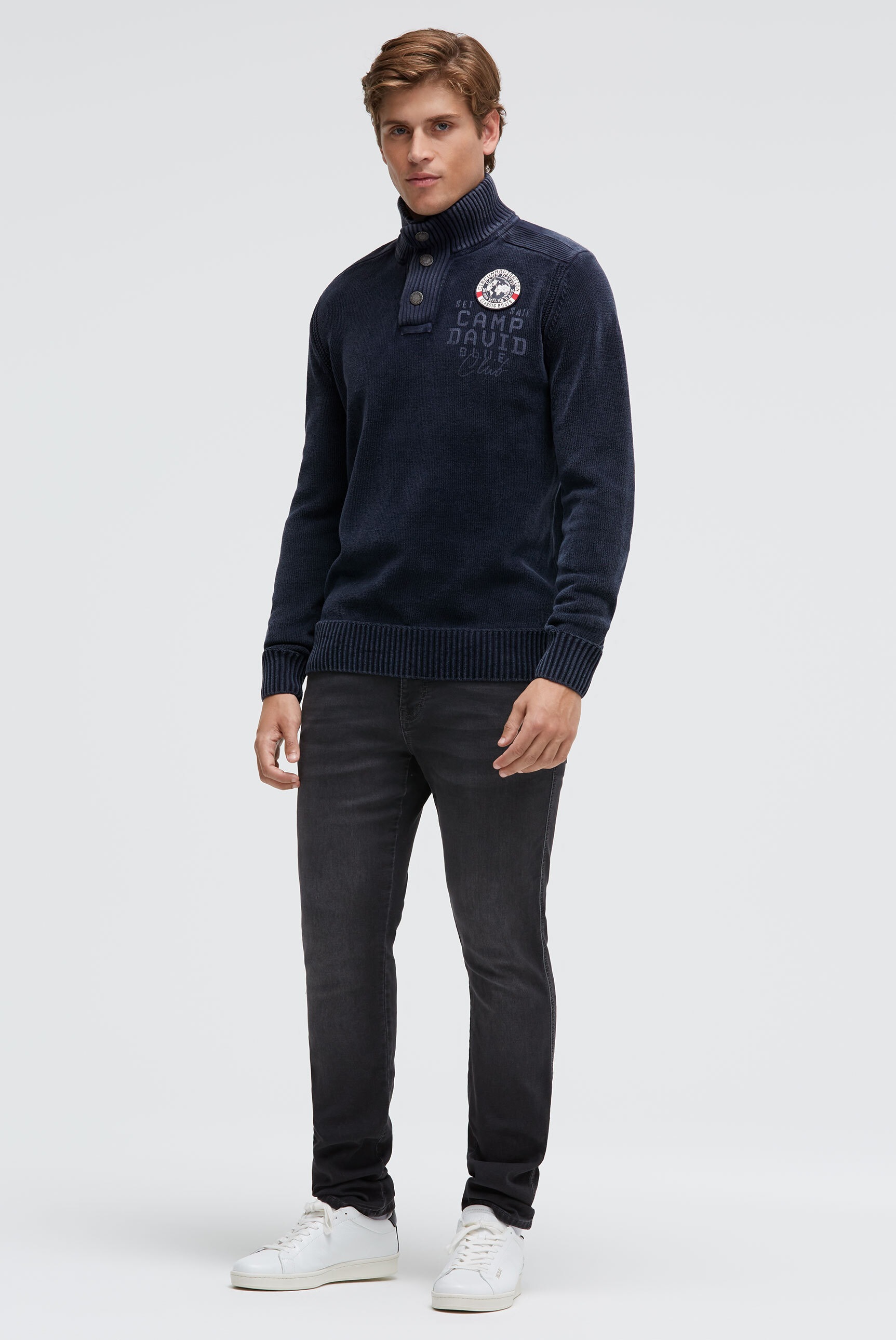CAMP DAVID Troyer im Stone Washed Look