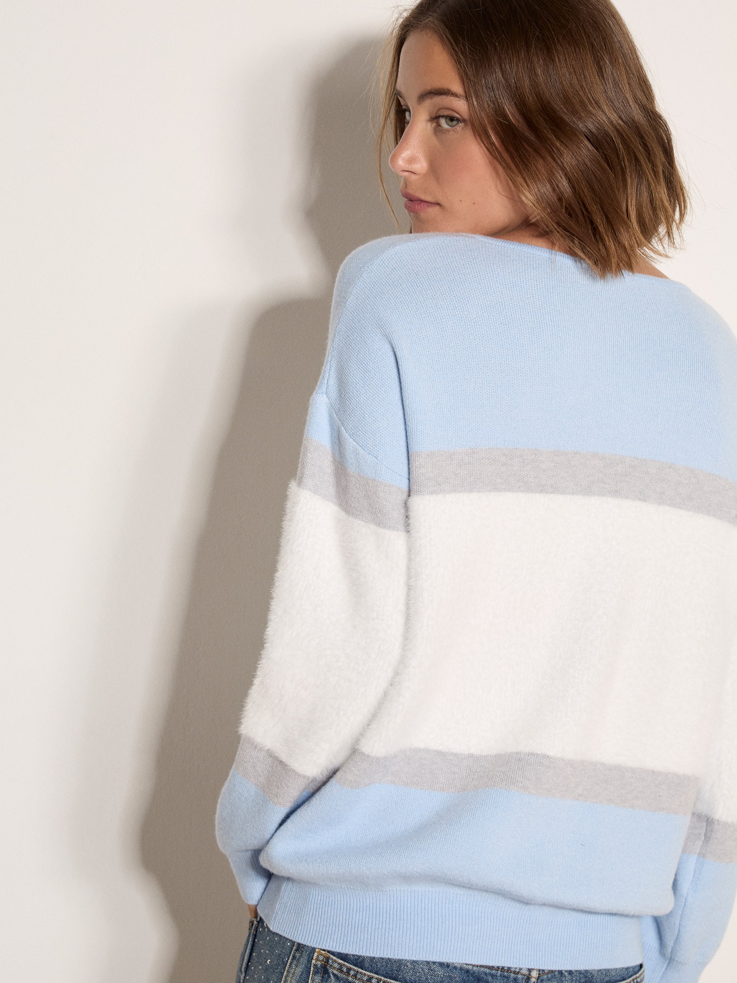 Apricot Strickpullover »Flauschiger Pullover« mit Streifen