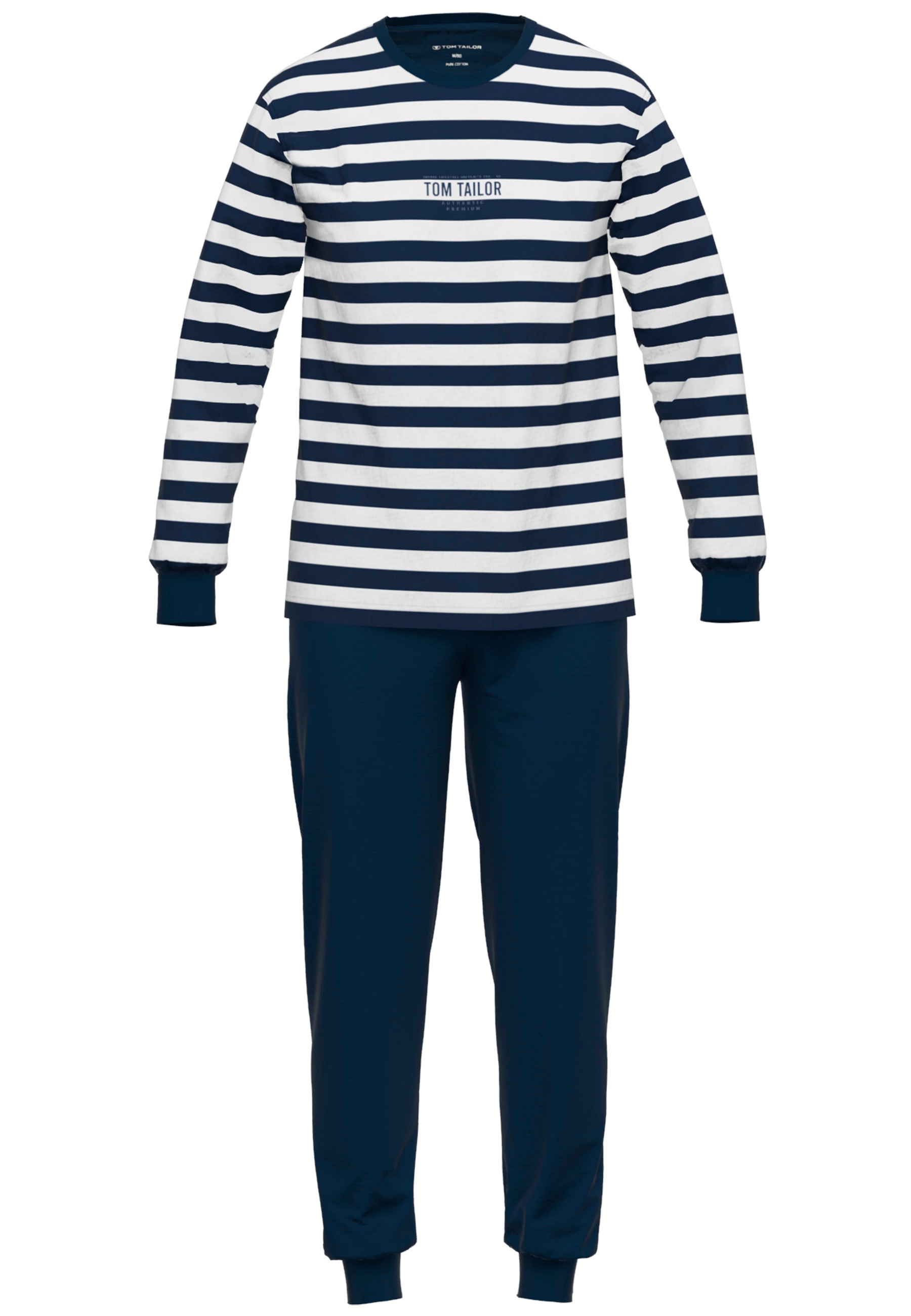 TOM TAILOR Schlafanzug "Milos" 2 tlg. Langarm, Rundhalsausschnitt, gestreif günstig online kaufen