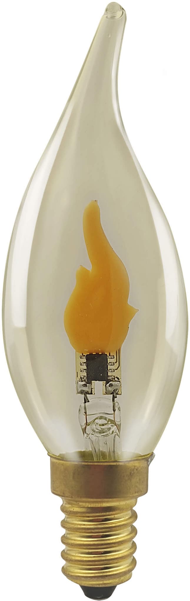 SEGULA LED-Filament "LED Kerze Windstoß smokey grau, E14", L:11,2cm Ø:3,5cm, gold, Leuchtmittel