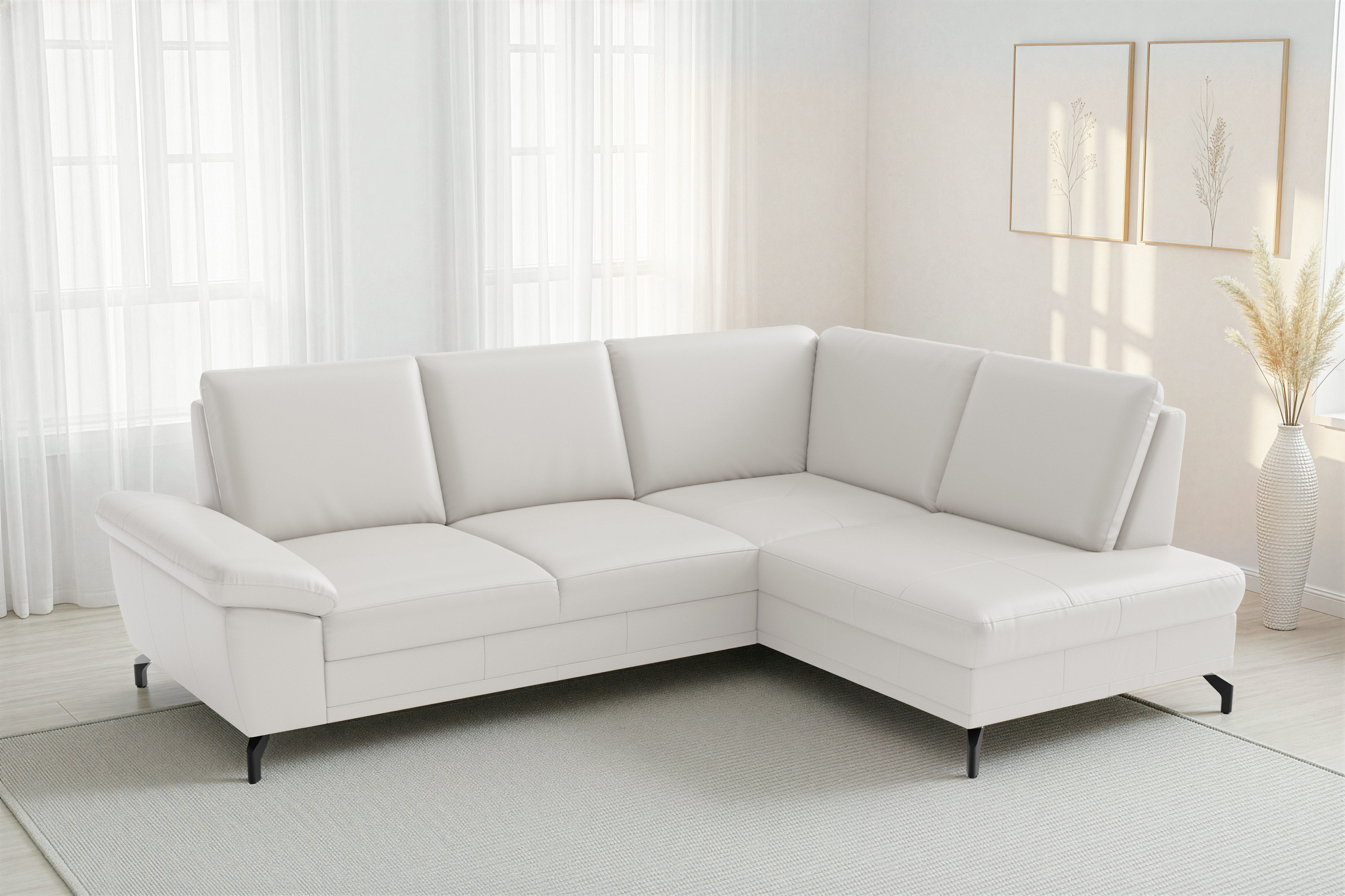 sit&more Ecksofa "Chelsea L-Form, B: 249 cm, Armteil- & Sitztiefenverstellung, Leder" optional mit Schlaffunktion und Bettkasten