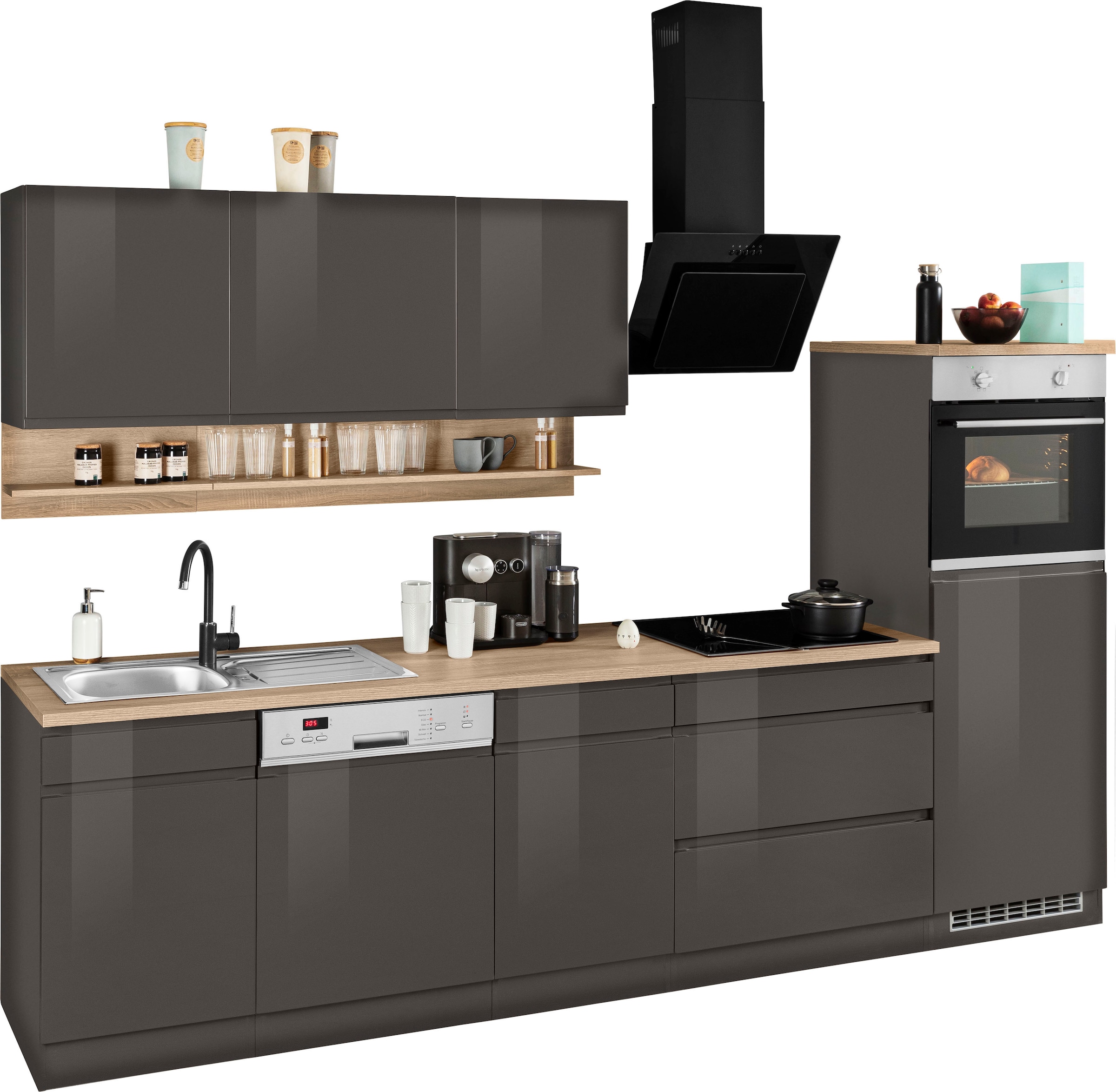 HELD MÖBEL Küchenzeile "Virginia", Breite 300 cm, ohne E-Geräte günstig online kaufen