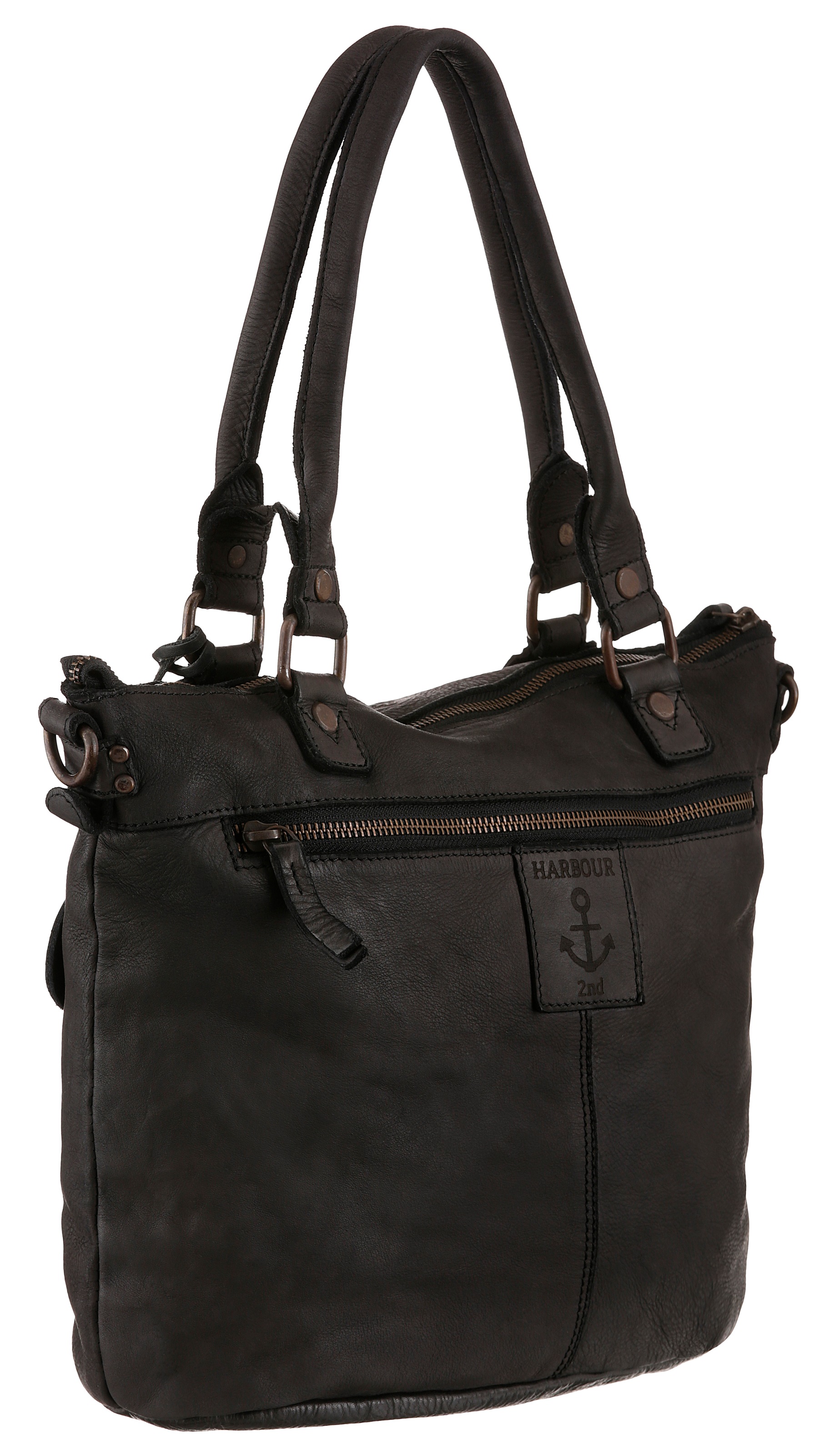 Thumbnail - HARBOUR 2nd Shopper "Bianca", aus Leder mit typischen Marken-Anker-Label und Schmuckanhänger