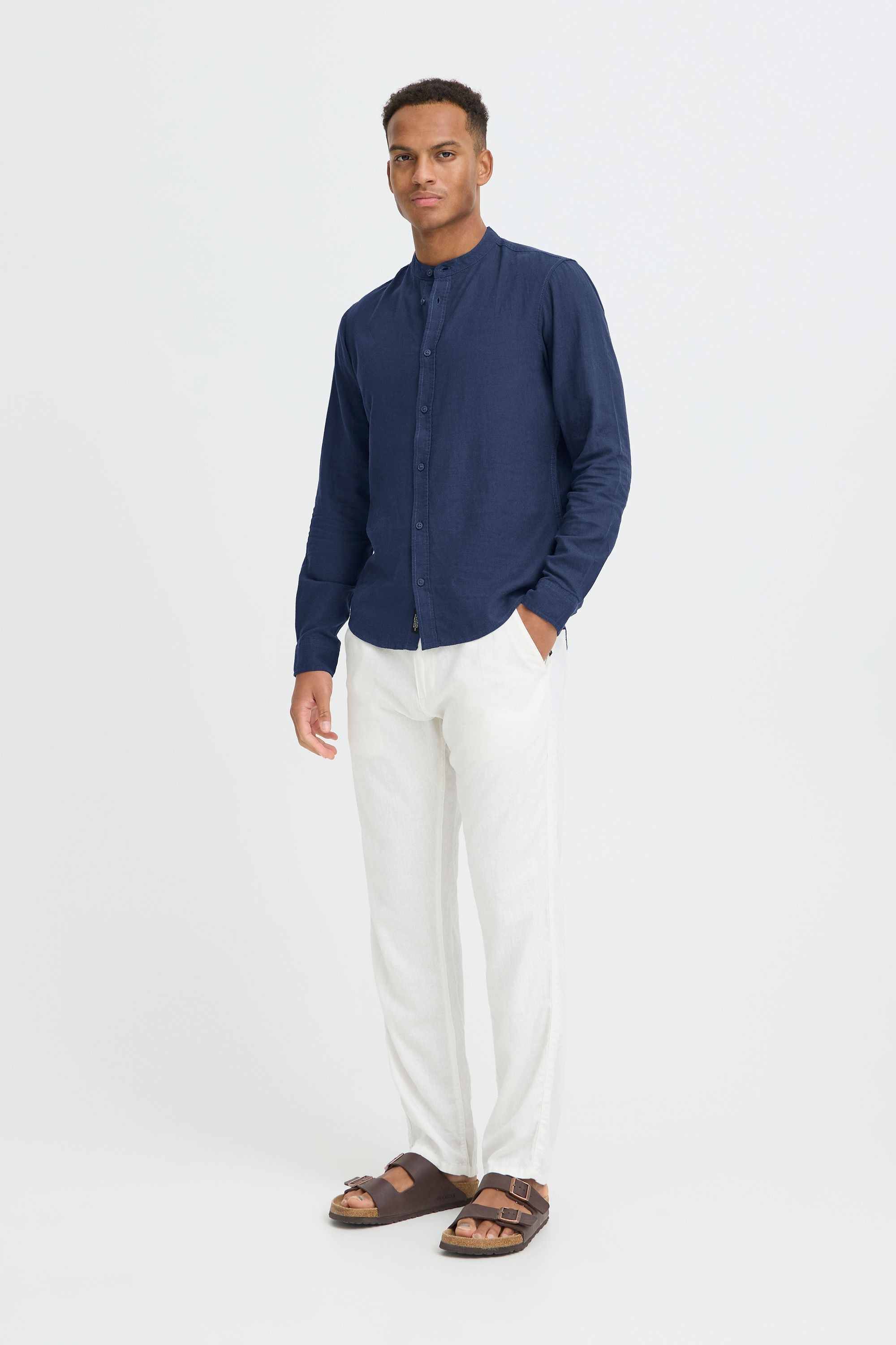 Blend Leinenhemd »BHLines« Stilvolles Langarmhemd aus Leinenmix