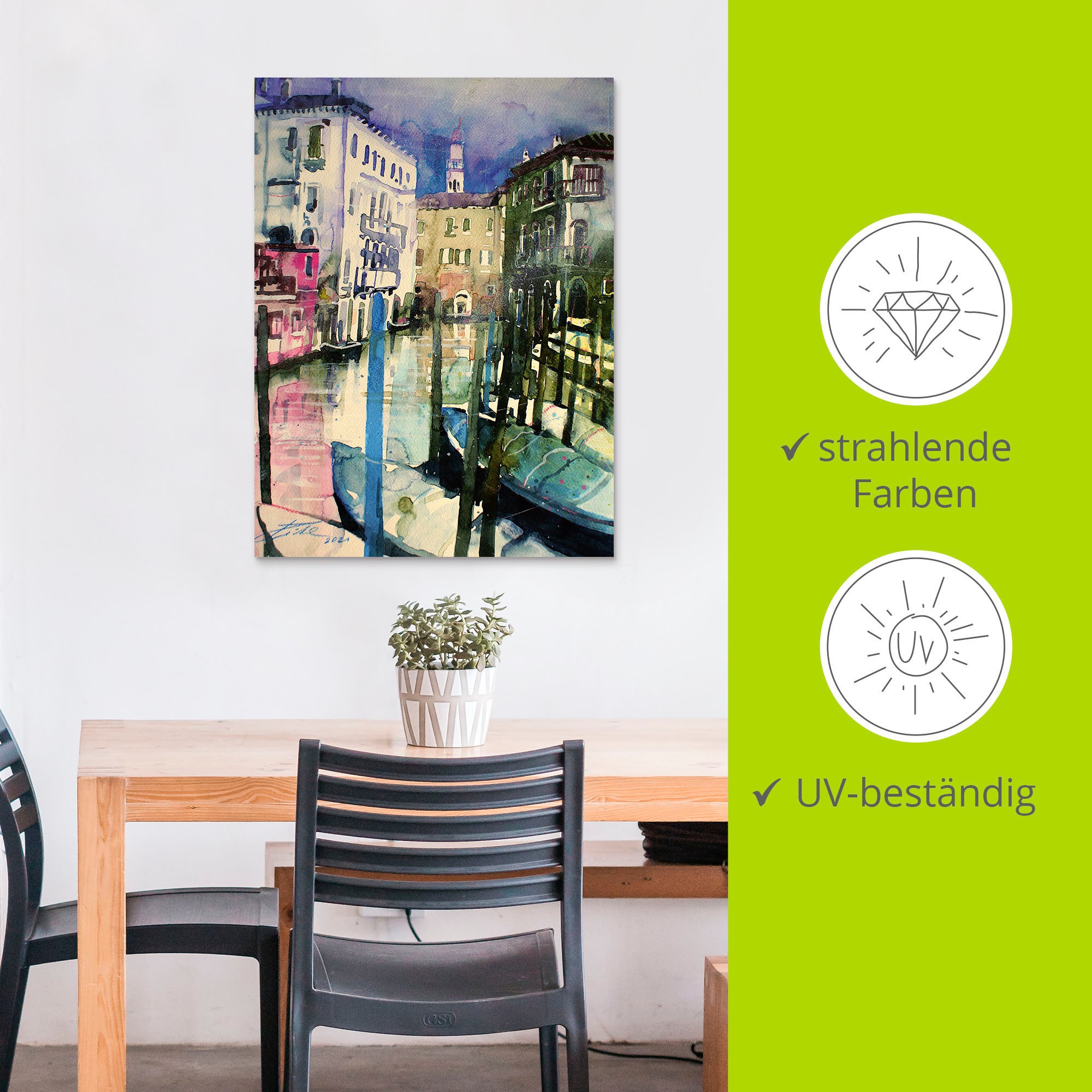 Artland Wandbild »Venedig, Fondamenta Malcanton«, Venedig, (1 St.), als Alubild, Outdoorbild, Leinwandbild in verschied. Größen