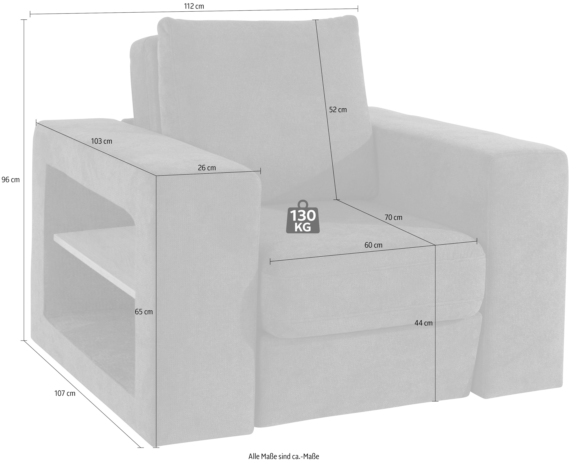 LOOKS by Wolfgang Joop Sessel »Looksvb« Verwandlungssessel: aus Sessel wird Sessel mit 1 Hocker, Regalfunktion