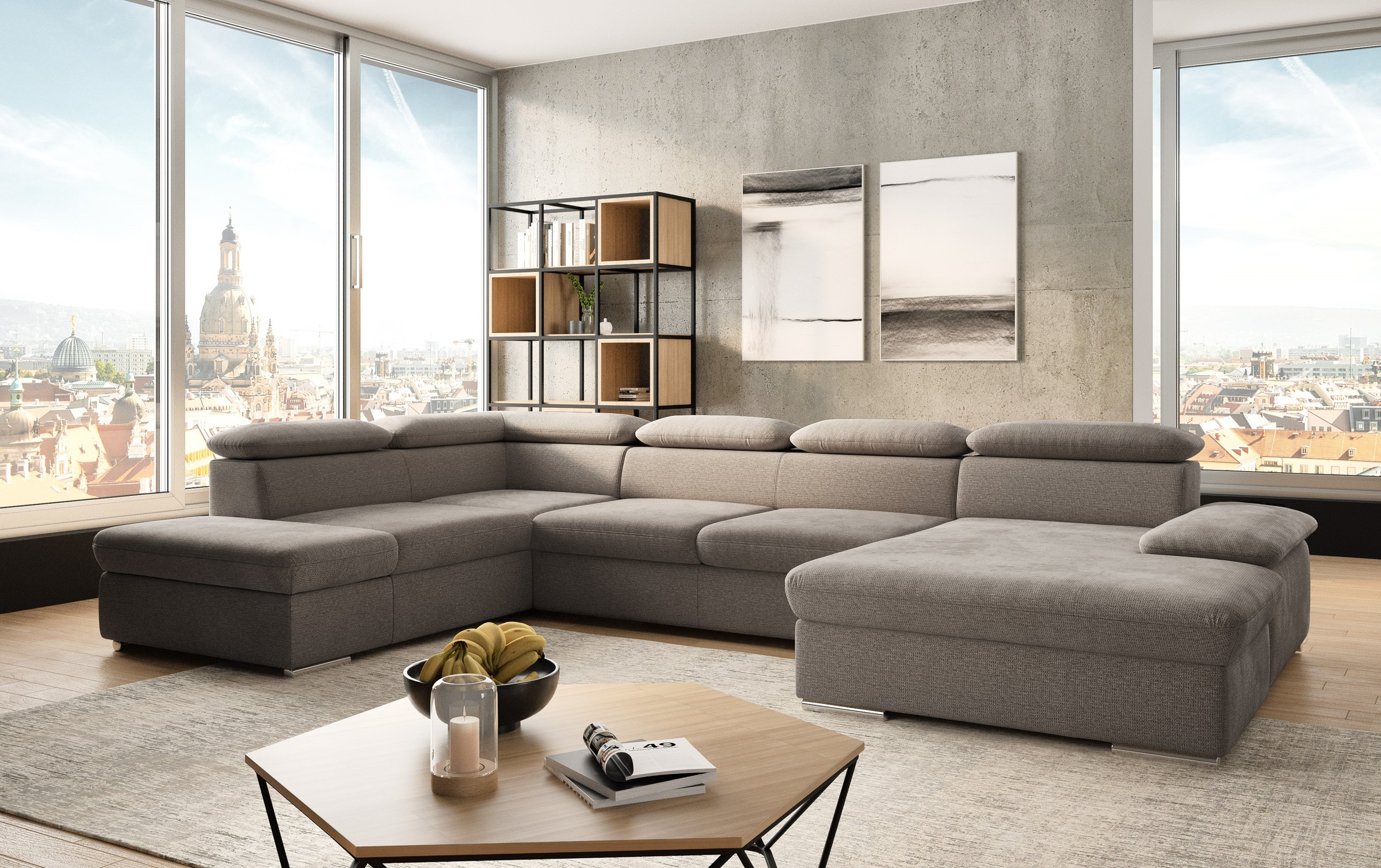 sit&more "Valantine U-Form, B: 349 cm" mit Arm- & Kopfteilverstellung, opti günstig online kaufen