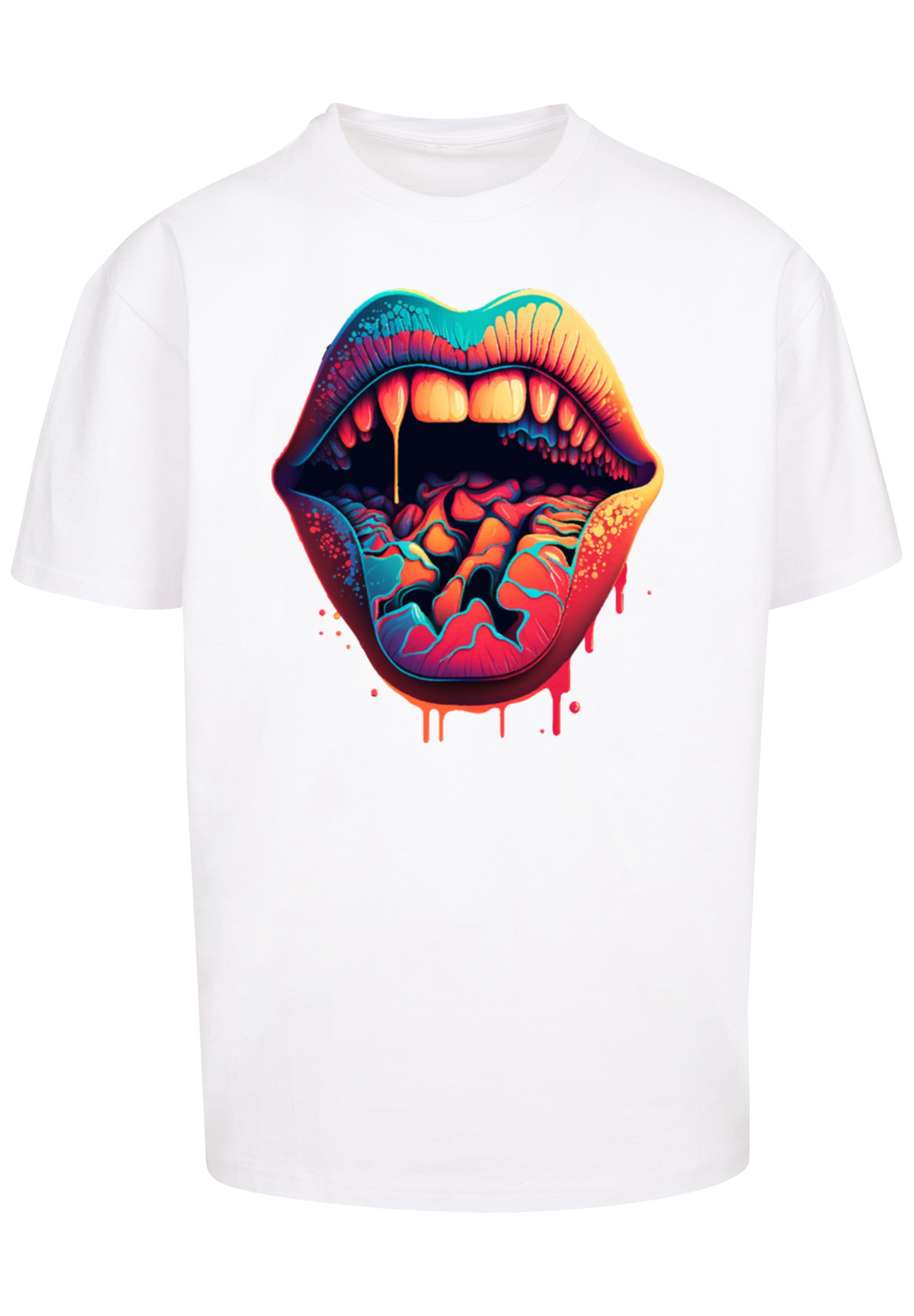 F4NT4STIC T-Shirt »Drooling Lips OVERSIZE TEE«, Print