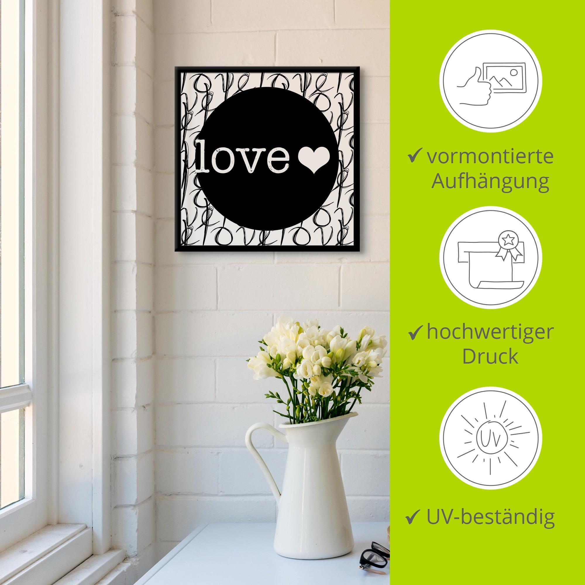 Artland Wandbild »Liebe II«, Sprüche & Texte, (1 St.)
