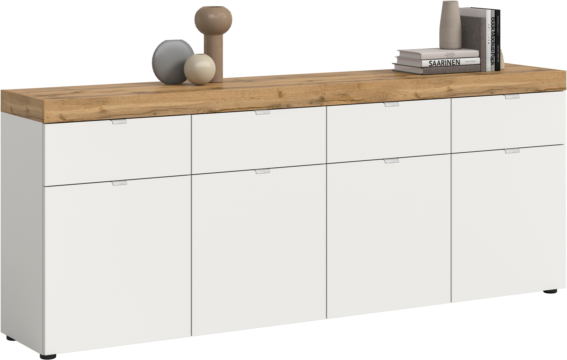 OTTO home "MAMBO II, Breite 200cm, 4 Türen, 4 Schubkästen, 8 Fächer" 1 Stk. tlg. Kommode, Anrichte, Wohnzimmer, Schlafzimmer