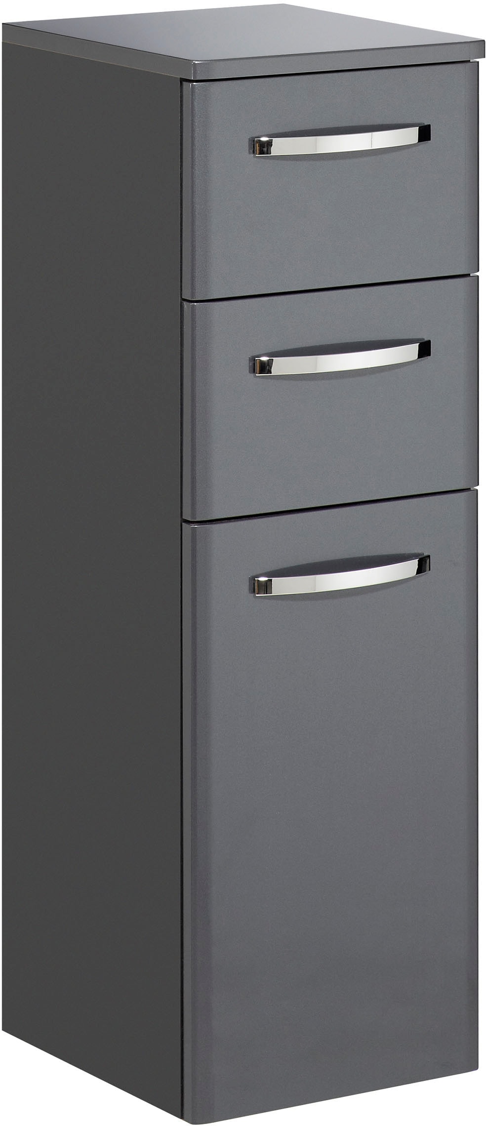 Saphir Badmöbel-Set »Quickset 327 5-teilig, Waschplatz und LED-Spiegelschrank«, (Set, 5 St.), Anthrazit Hochglanz, inkl. Türdämpfer, 8 Türen, 1 Klappe, 4 Schubladen