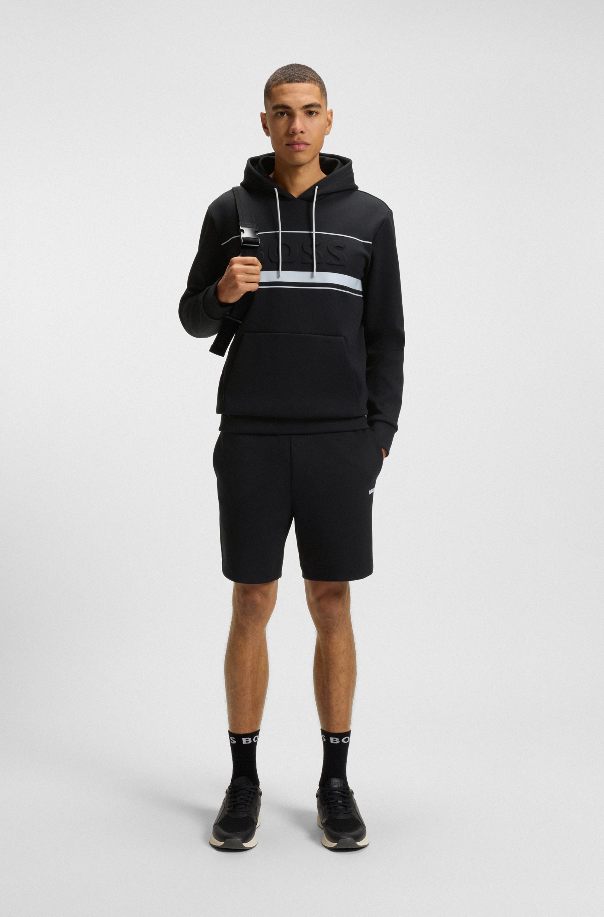 Thumbnail - BOSS GREEN Sweatshorts "Shorts Zone" mit Streifendetails Sweatpants Freizeithose