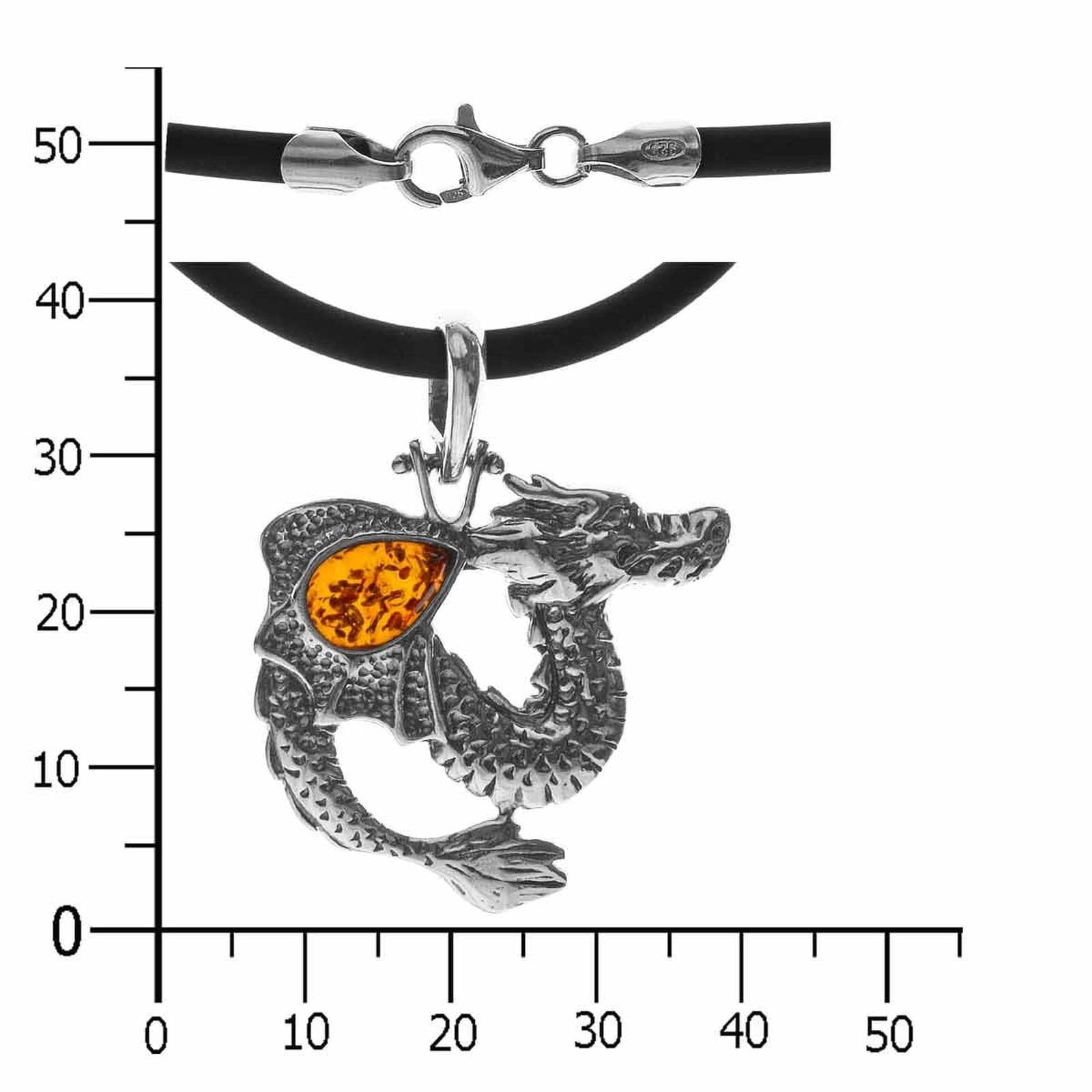 OSTSEE-SCHMUCK Halsreif »Ostsee-Schmuck Kette mit Anhänger Drache - Kautschukreif«, (2 tlg.)