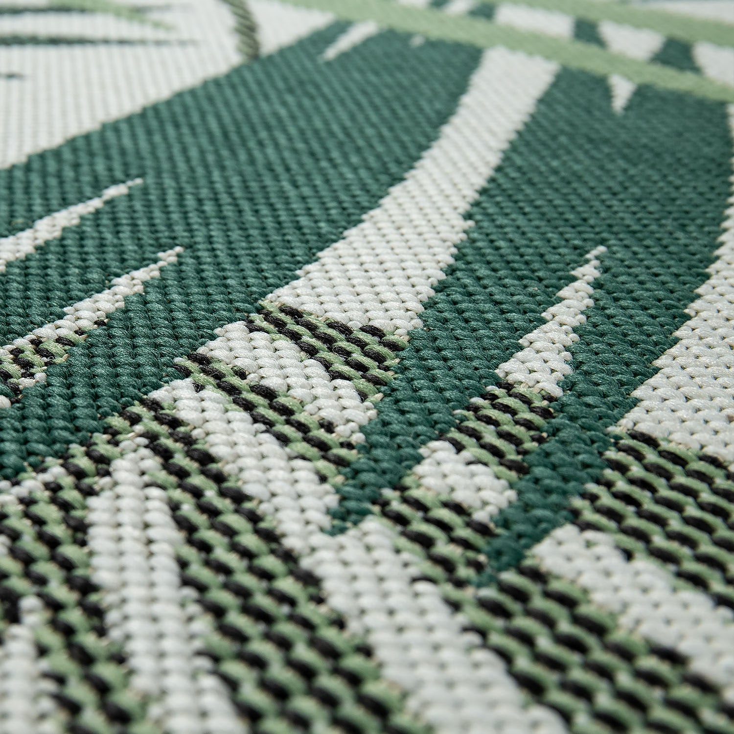 Paco Home Teppich »Ostende 534«, rund, Flachgewebe, Motiv Palmenblätter,  In- und Outdoor geeignet, Wohnzimmer auf Rechnung | BAUR