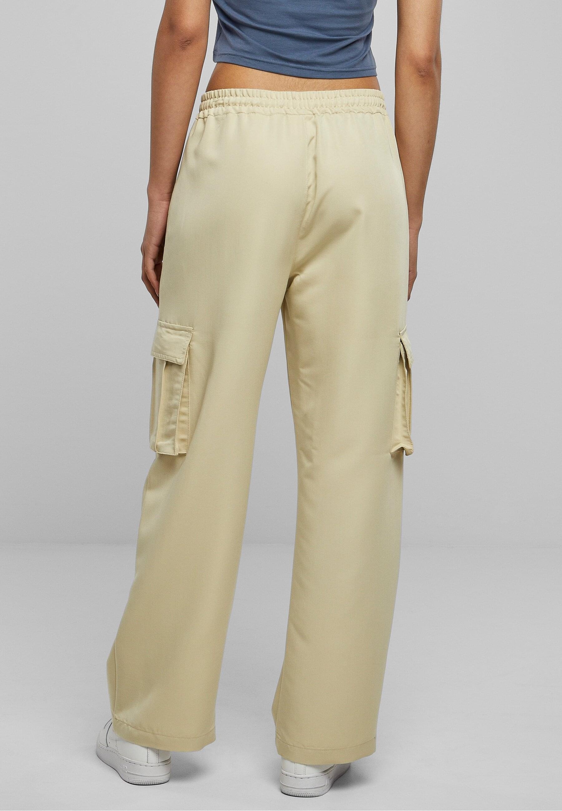 URBAN CLASSICS Stoffhose »Urban Classics Damen Ladies Vicose Straight Leg Cargo Pants«, (1 tlg.)