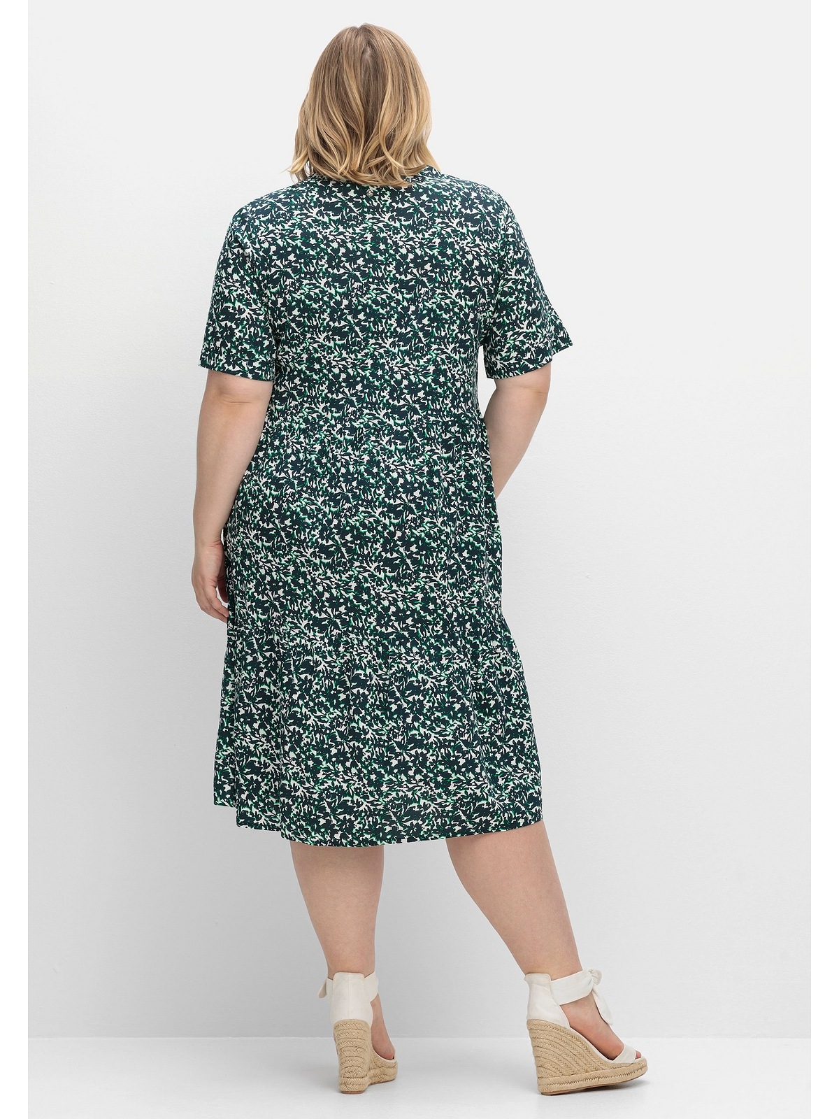 Sheego Midikleid "Große Größen", in A-Linie, mit floralem Alloverprint günstig online kaufen