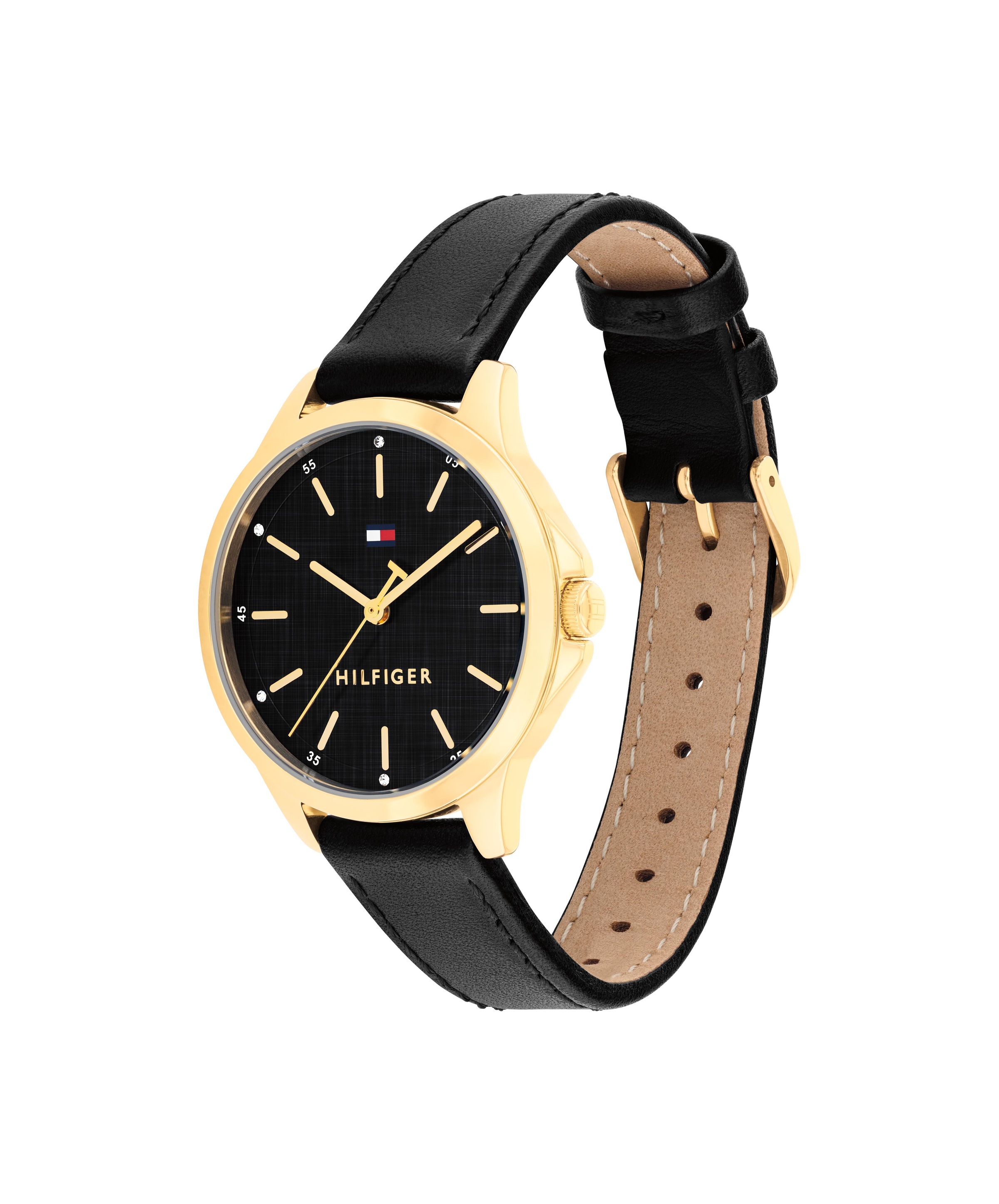 Tommy Hilfiger Quarzuhr »CHLOE« Armbanduhr, Damenuhr, Lederarmband, analog