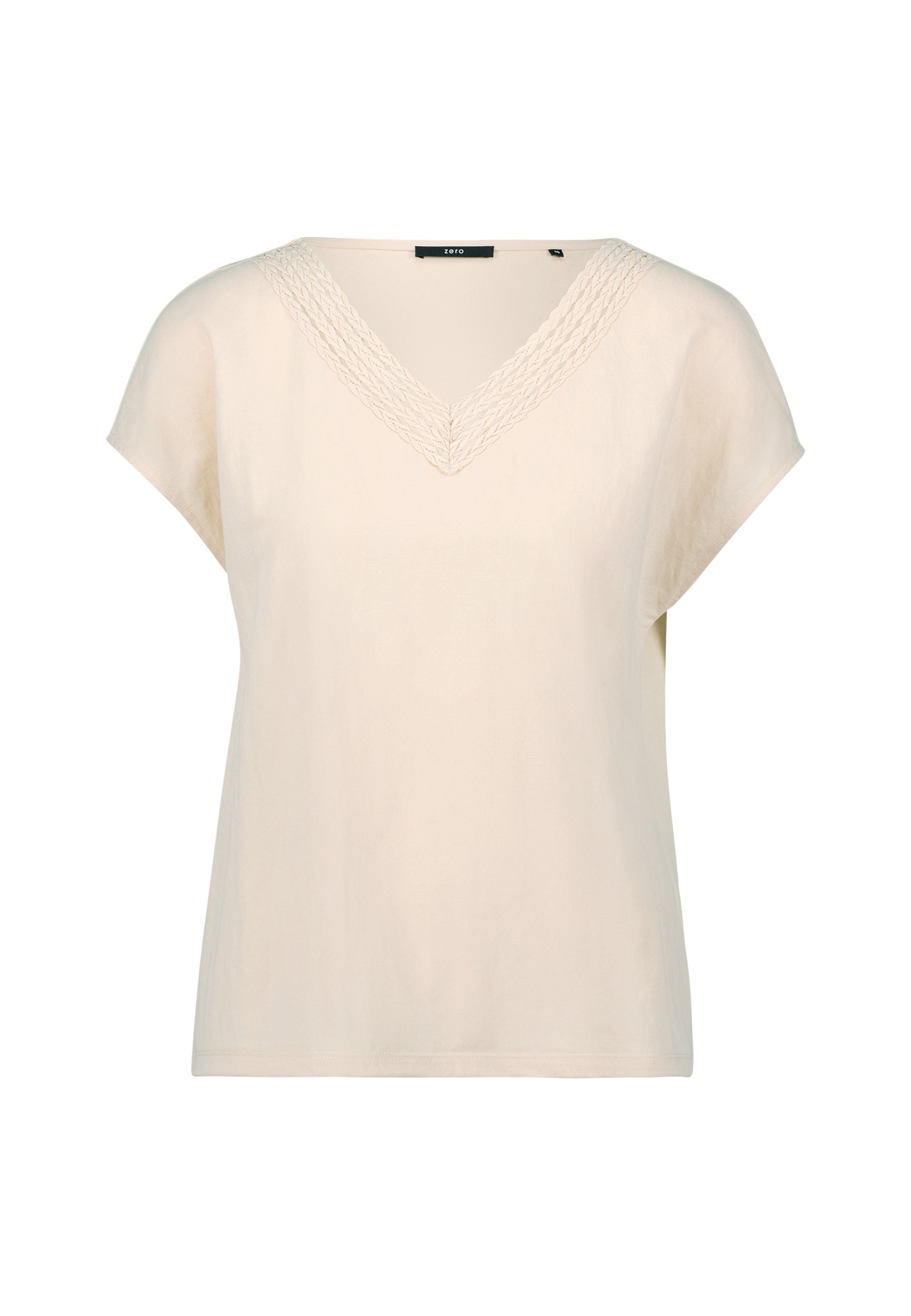 Zero T-Shirt "zero Shirt mit Ajourbordüre", (1 tlg.), Lochmuster günstig online kaufen