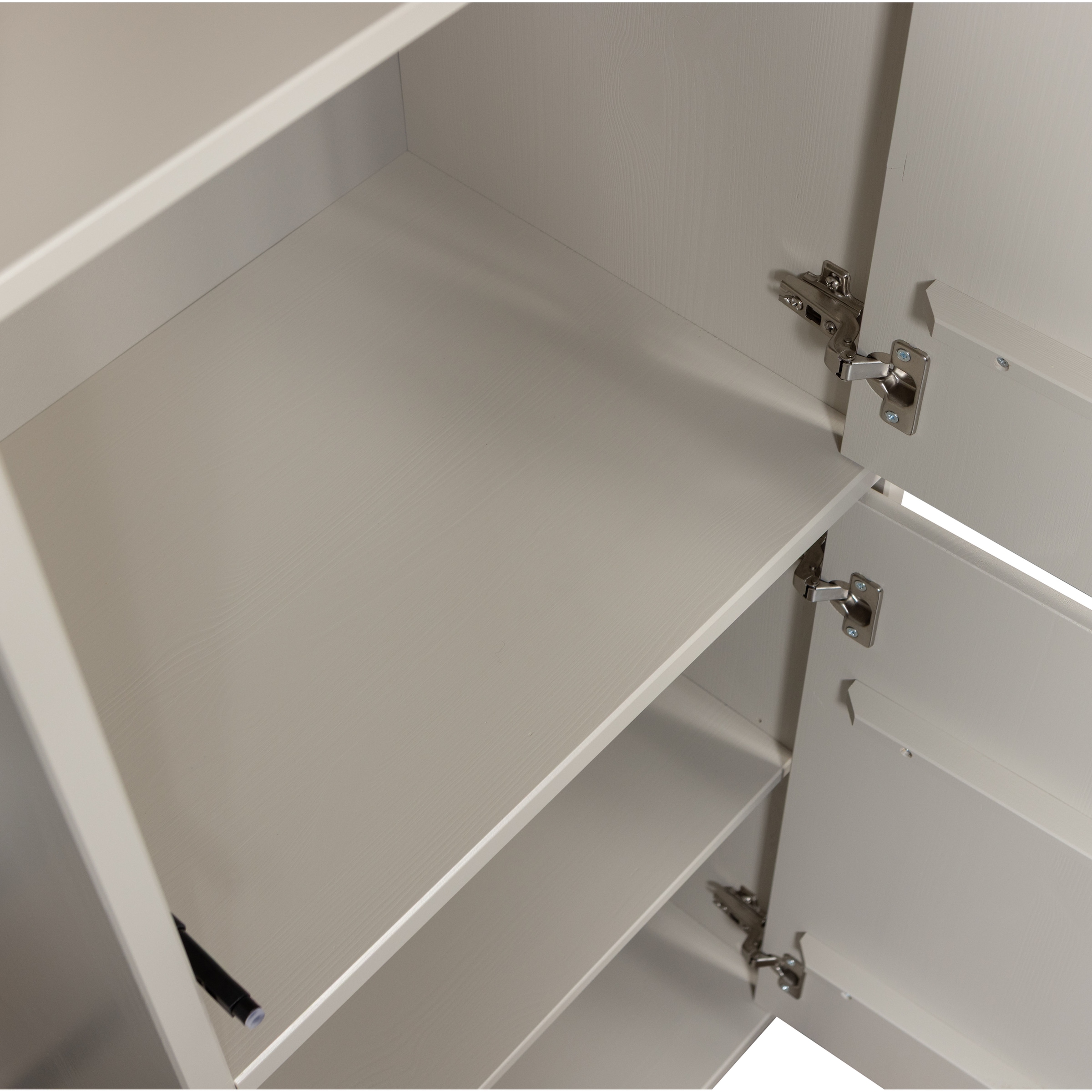 WOOOD Mehrzweckschrank »Meggy Kiefernholz Druckmechanismus, sichtbare Maserung 55x40x215 cm« Tragkraft 10 kg pro Boden, Tür beidseitig montierbar