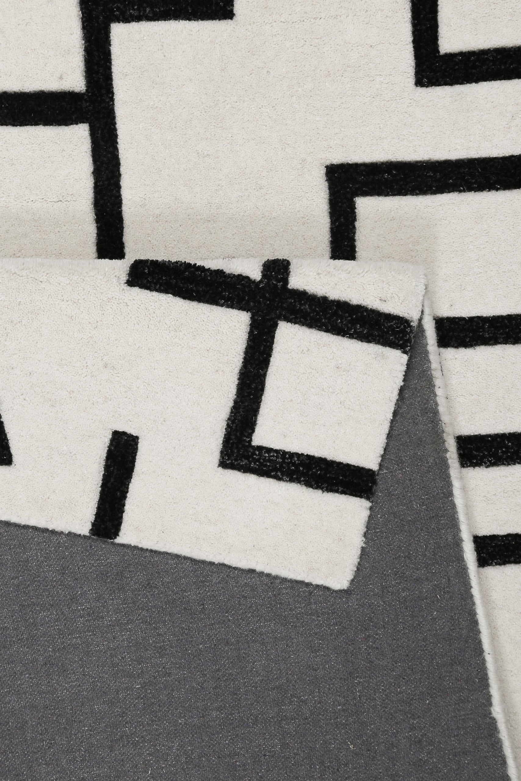 Wecon home Teppich »Beatrice« rechteckig 13 mm Höhe Kurzflorteppich, Schurwolle, Konturenschnitt, handgetuftet, Wohnzimmer