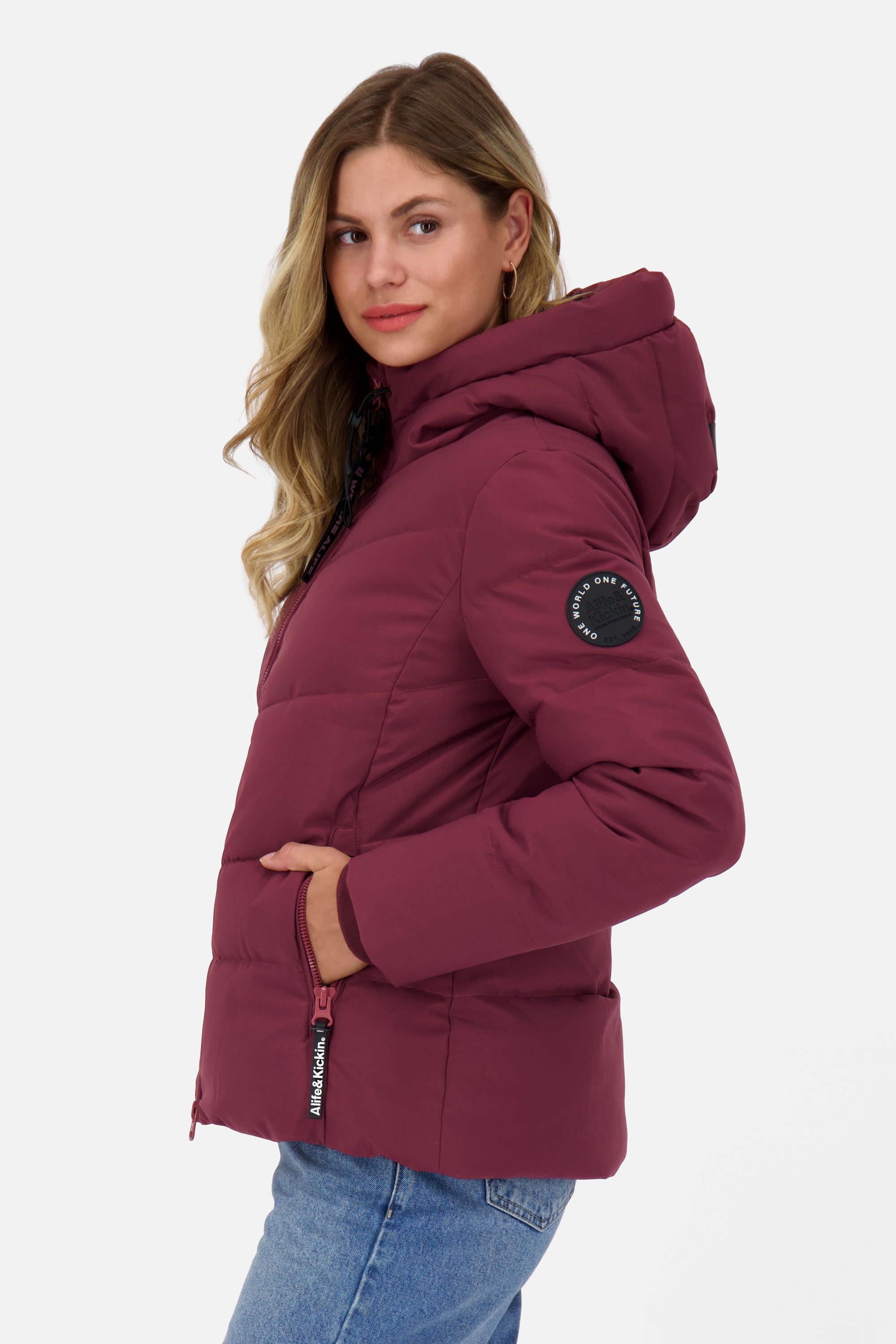 Alife & Kickin Winterjacke »Damen MicaelaAK A«, Kurze warme Jacke mit gefütterten Reißverschlusstaschen und Kapuze