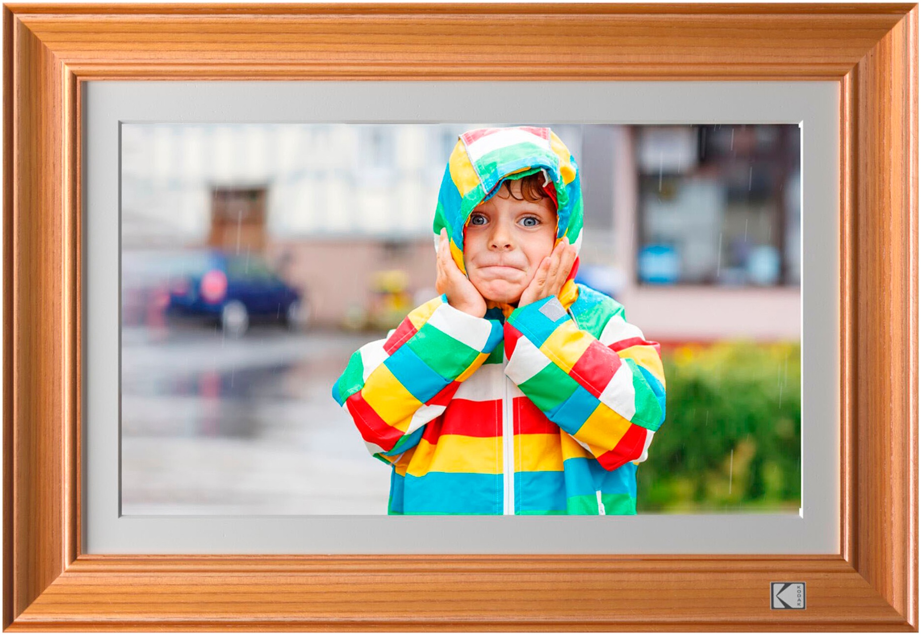 KODAK Digitaler Bilderrahmen "RWF-141 WiFi", B:41,4cm H:28cm T:4,1cmwurzelholz, Digital-Bilderrahmen