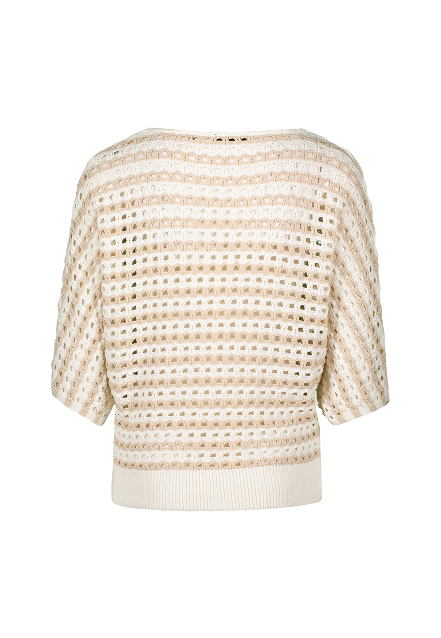Zero Strickpullover »zero Streifen-Pullover mit Lochmuster«, (1 tlg.), Lochmuster
